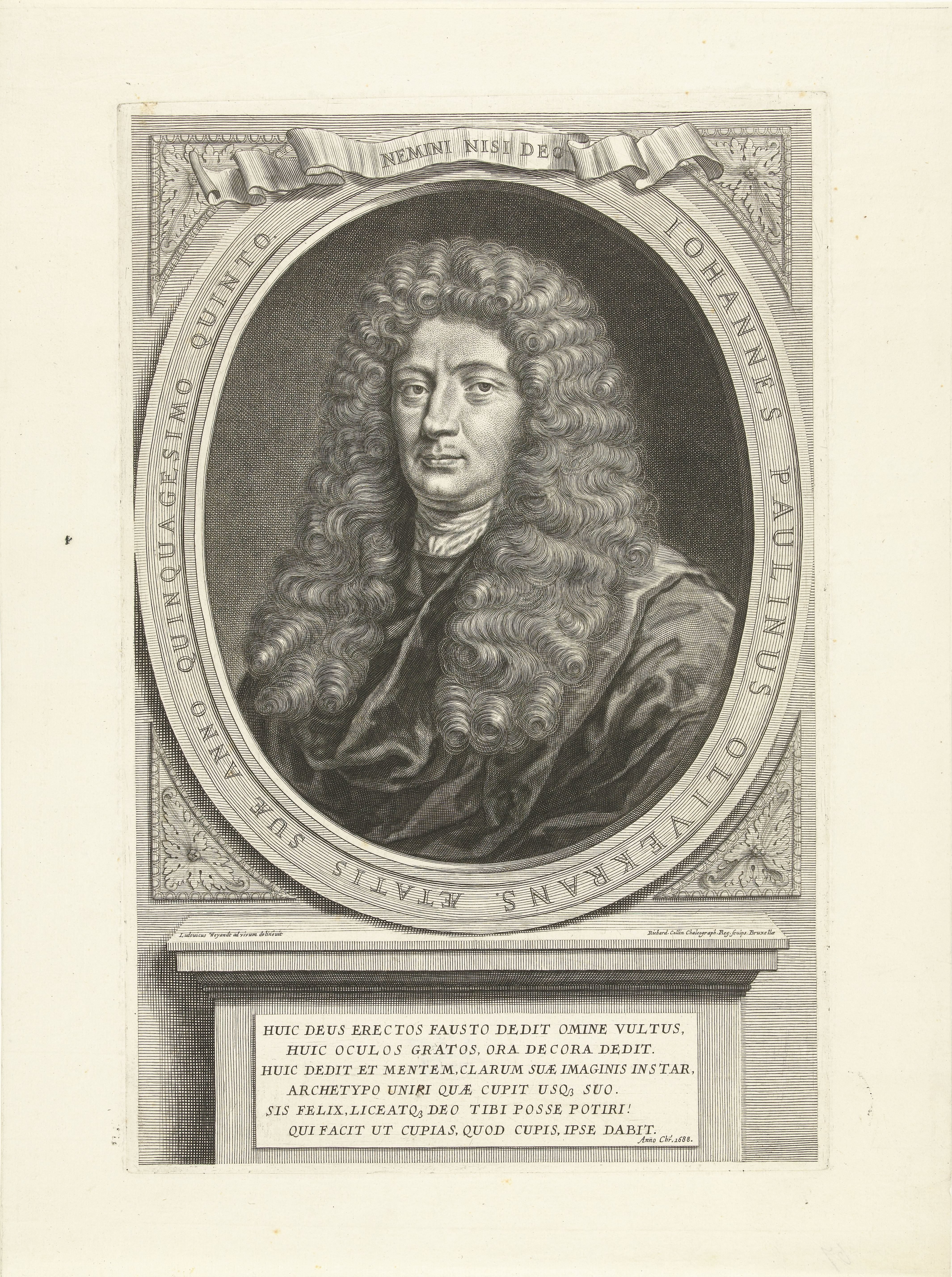 Portret van Johannes Paulinus Olivecrants op 55-jarige leeftijd
