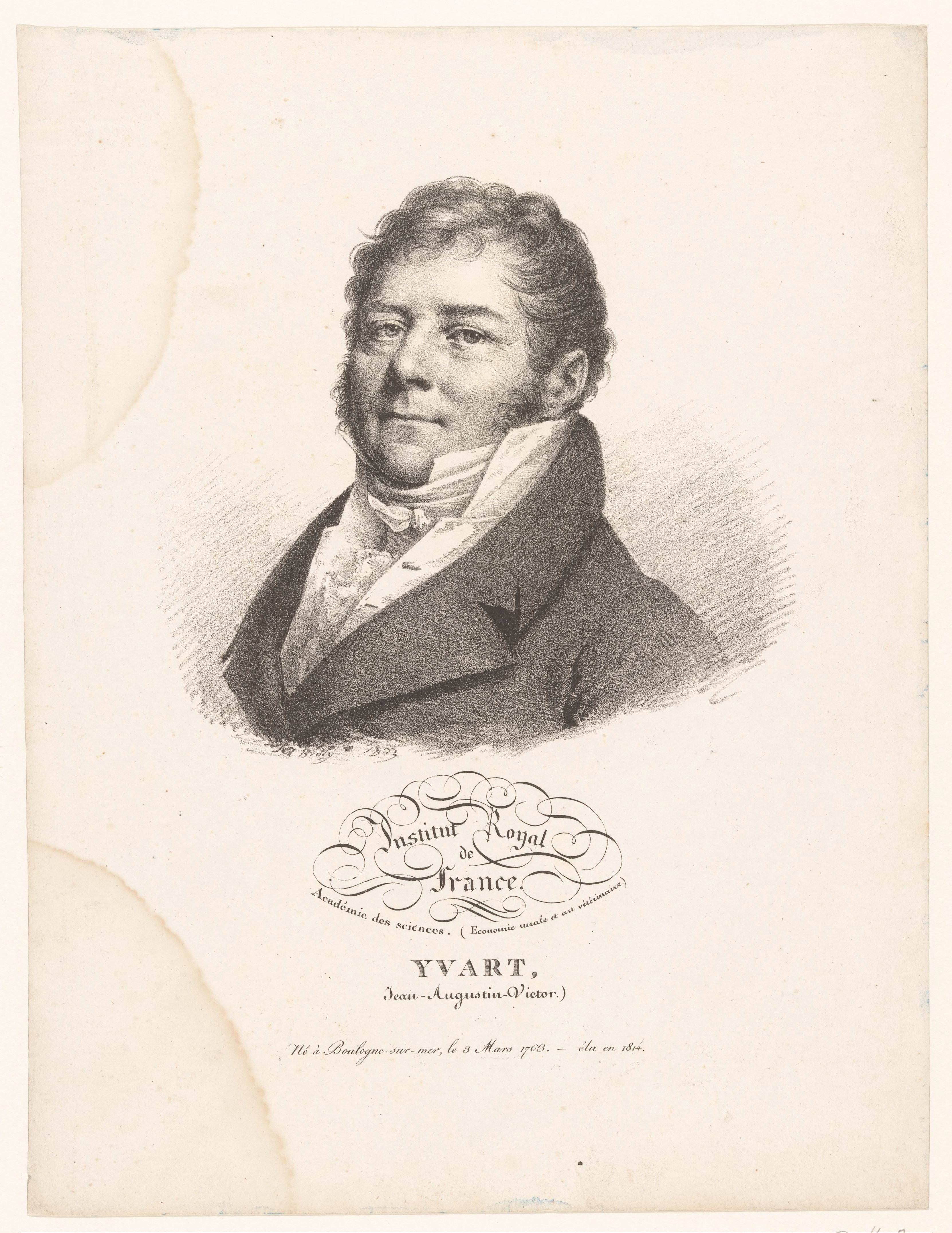 Portret van de agronoom Jean Augustin Victor Yvart