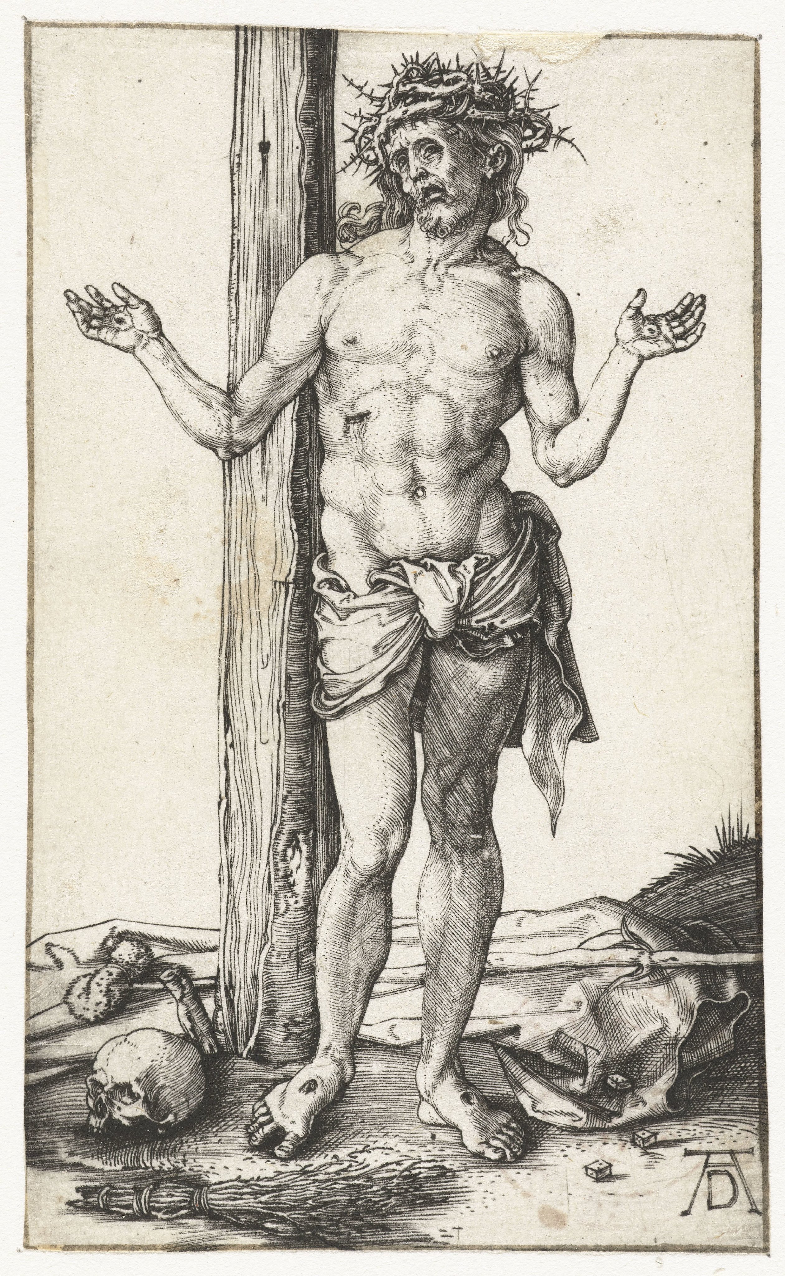 Christus als Man van Smarten, met geheven handen