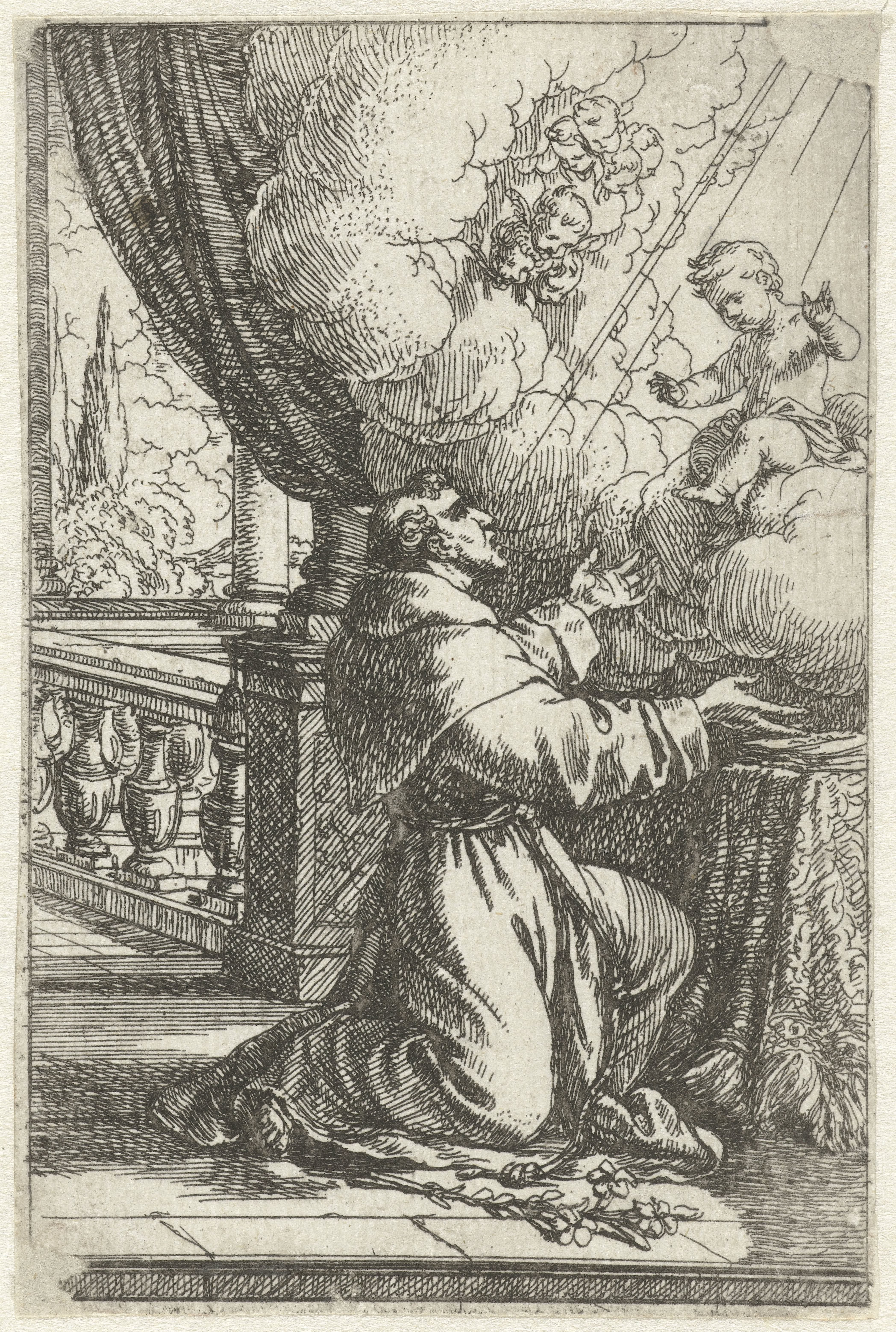 Heilige Antonius van Padua en zijn visioen van het Christuskind
