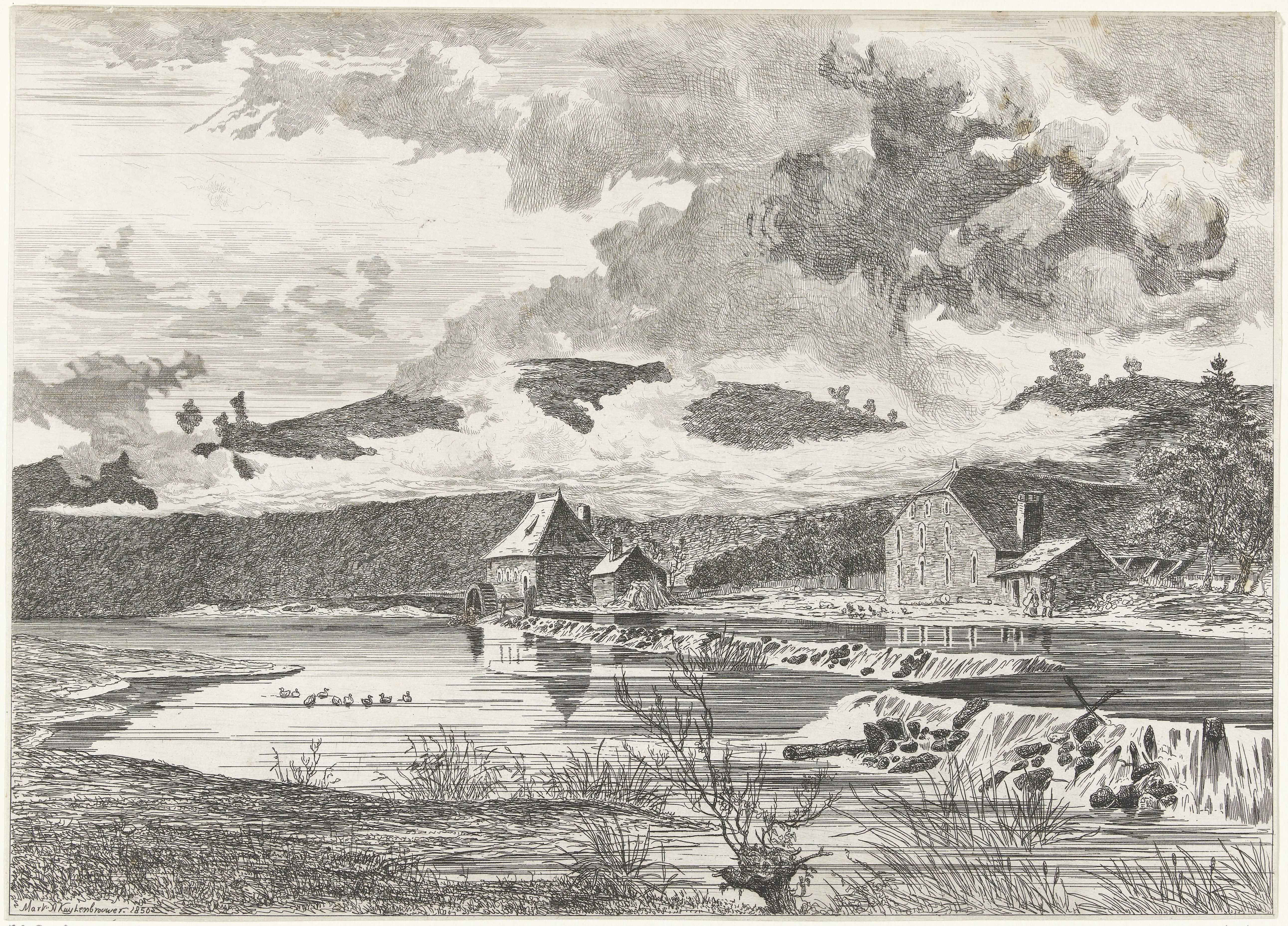 Molen en boerderij aan de rivier de Semoy