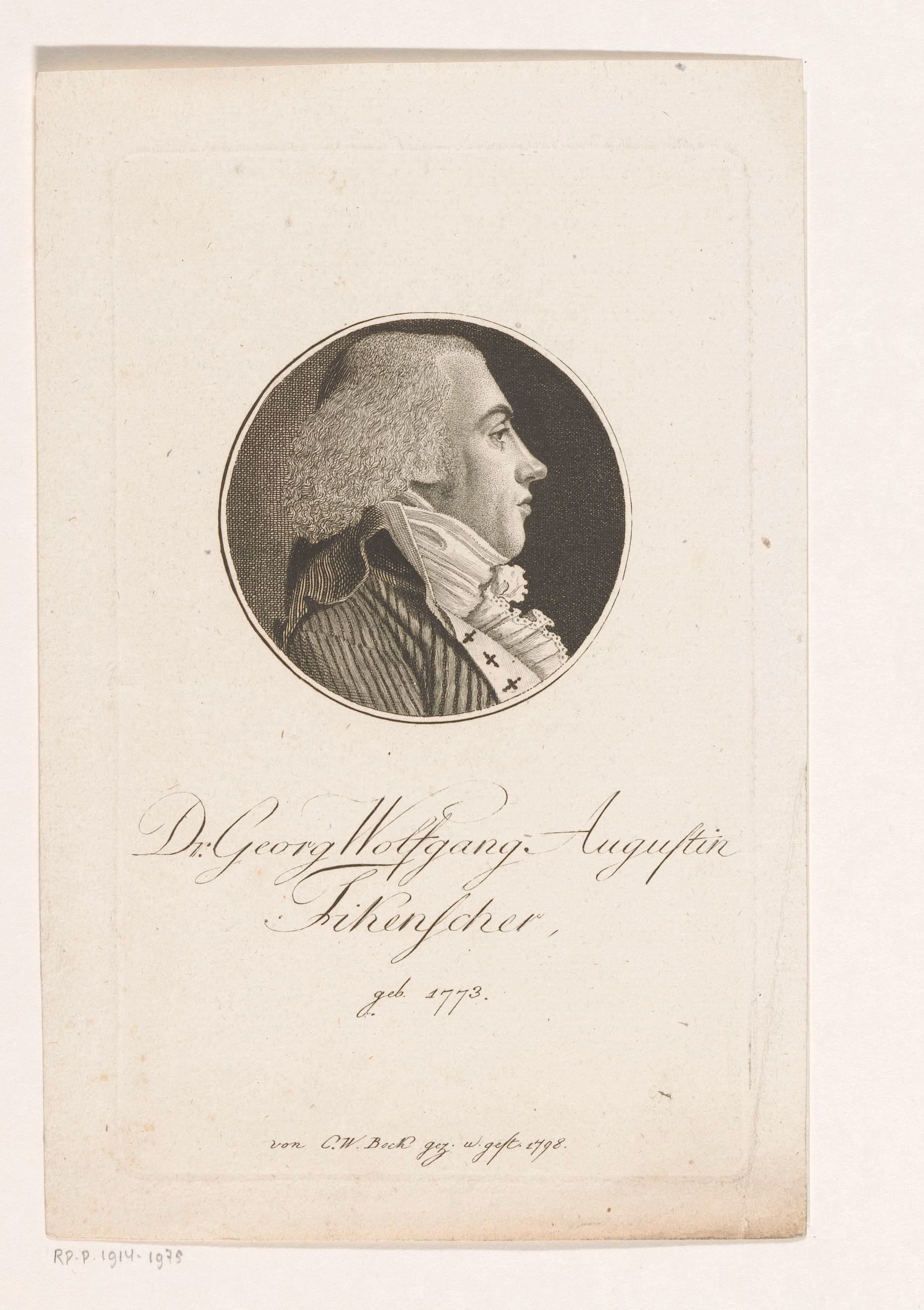 Portret van Georg Wolfgang Augustin Fikenscher