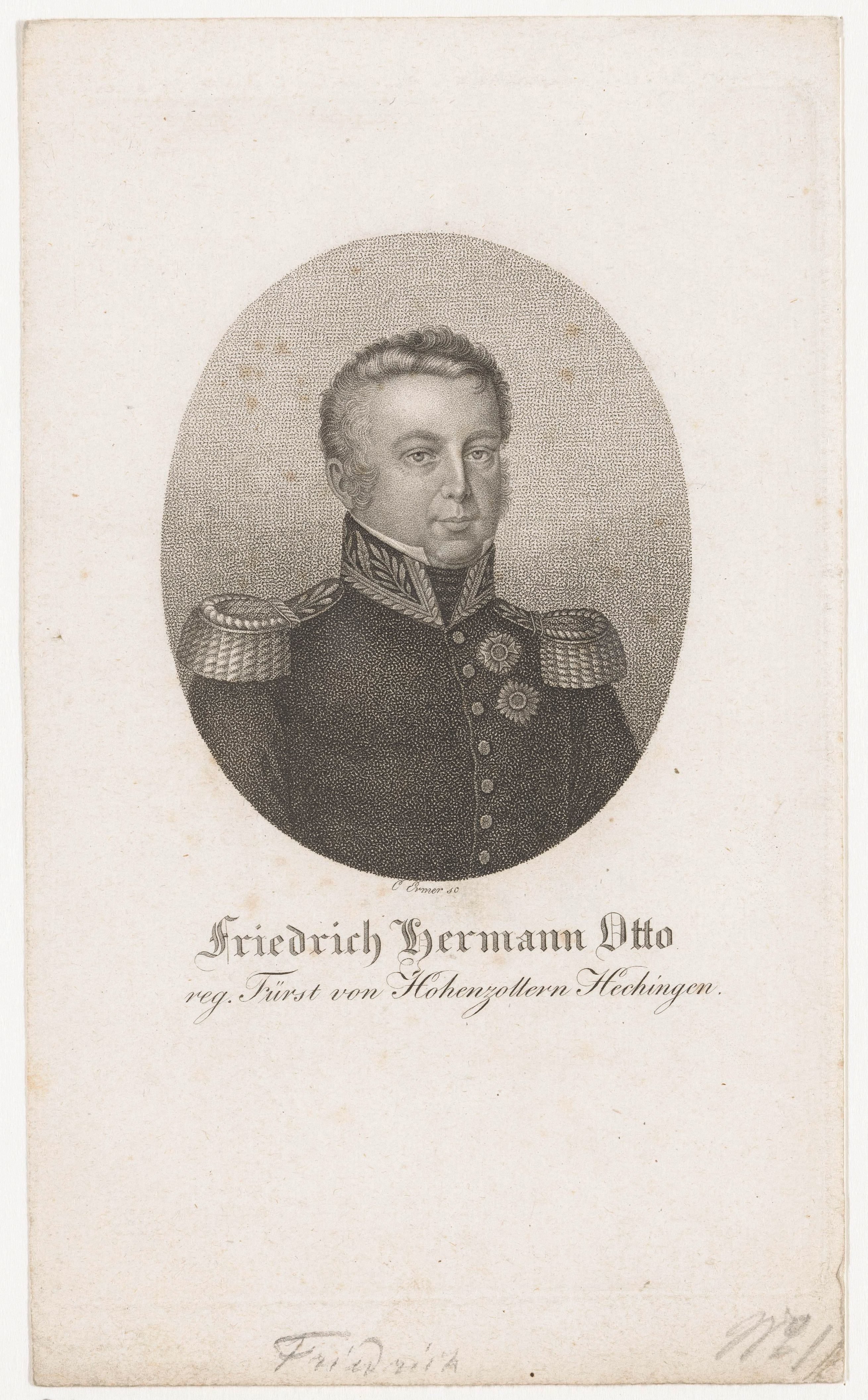 Portret van Friedrich von Hohenzollern Hechingen