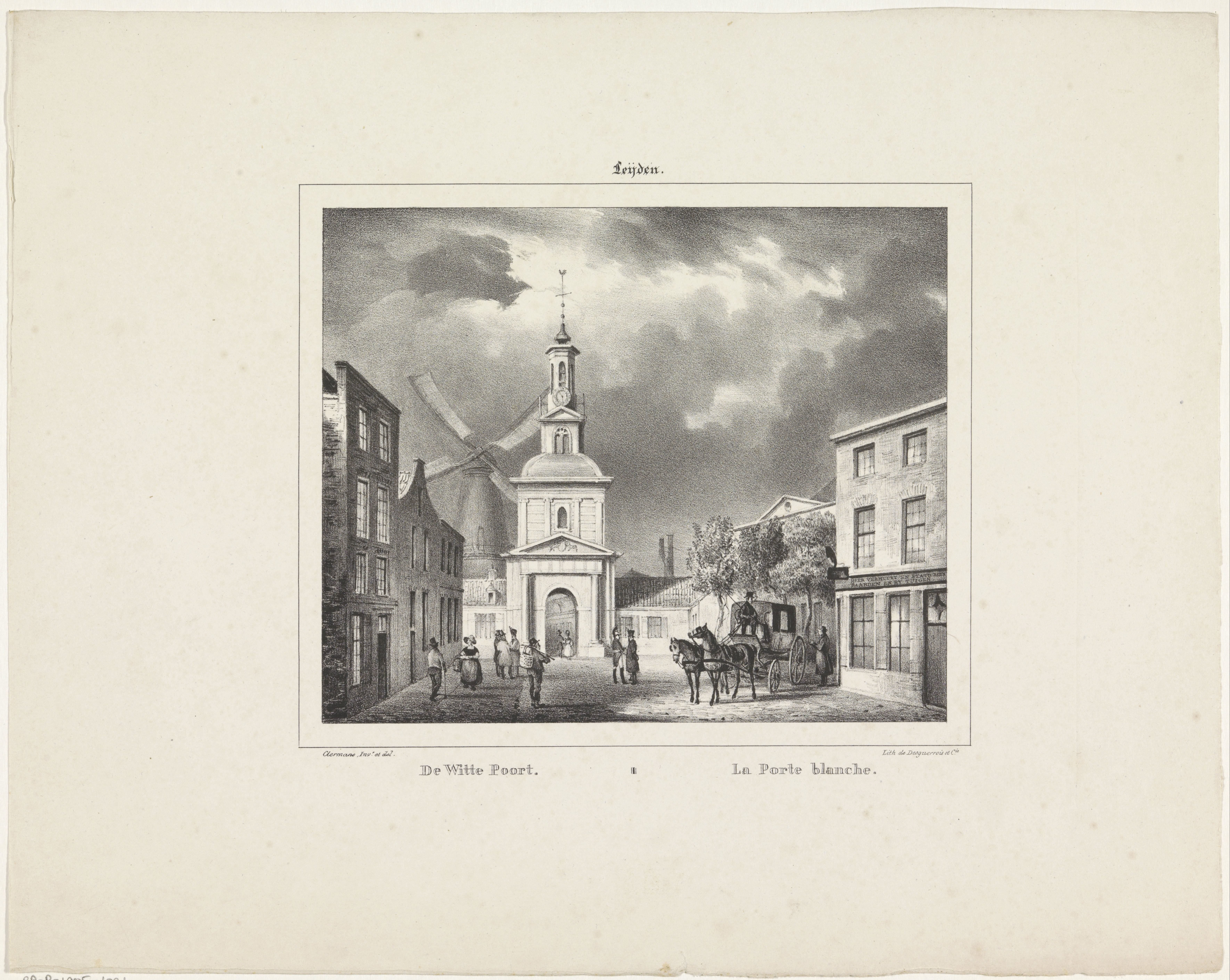 Gezicht op de Witte Poort in Leiden