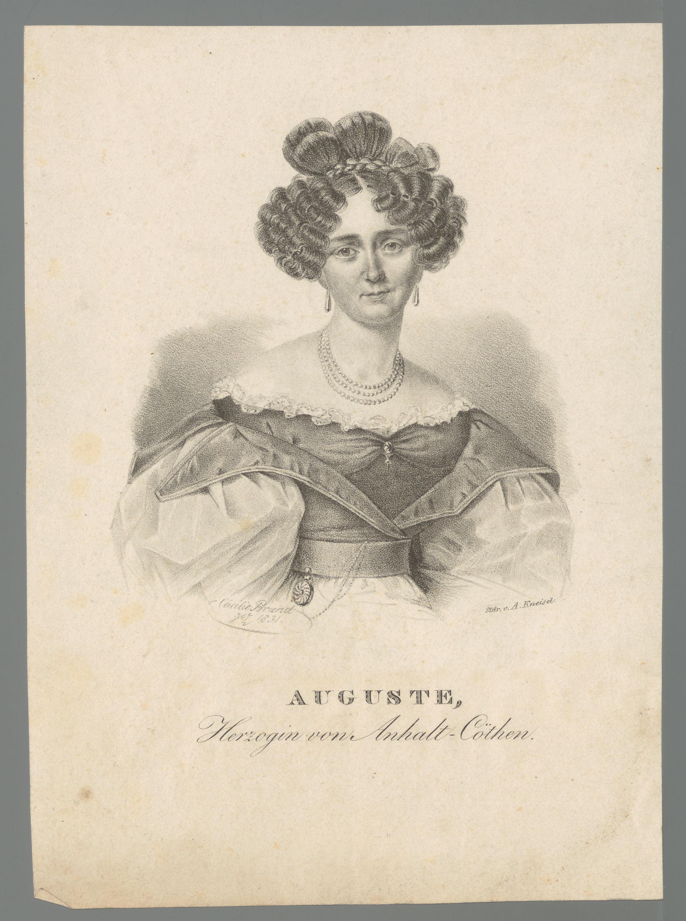 Portret van Auguste van Anhalt-Köthen