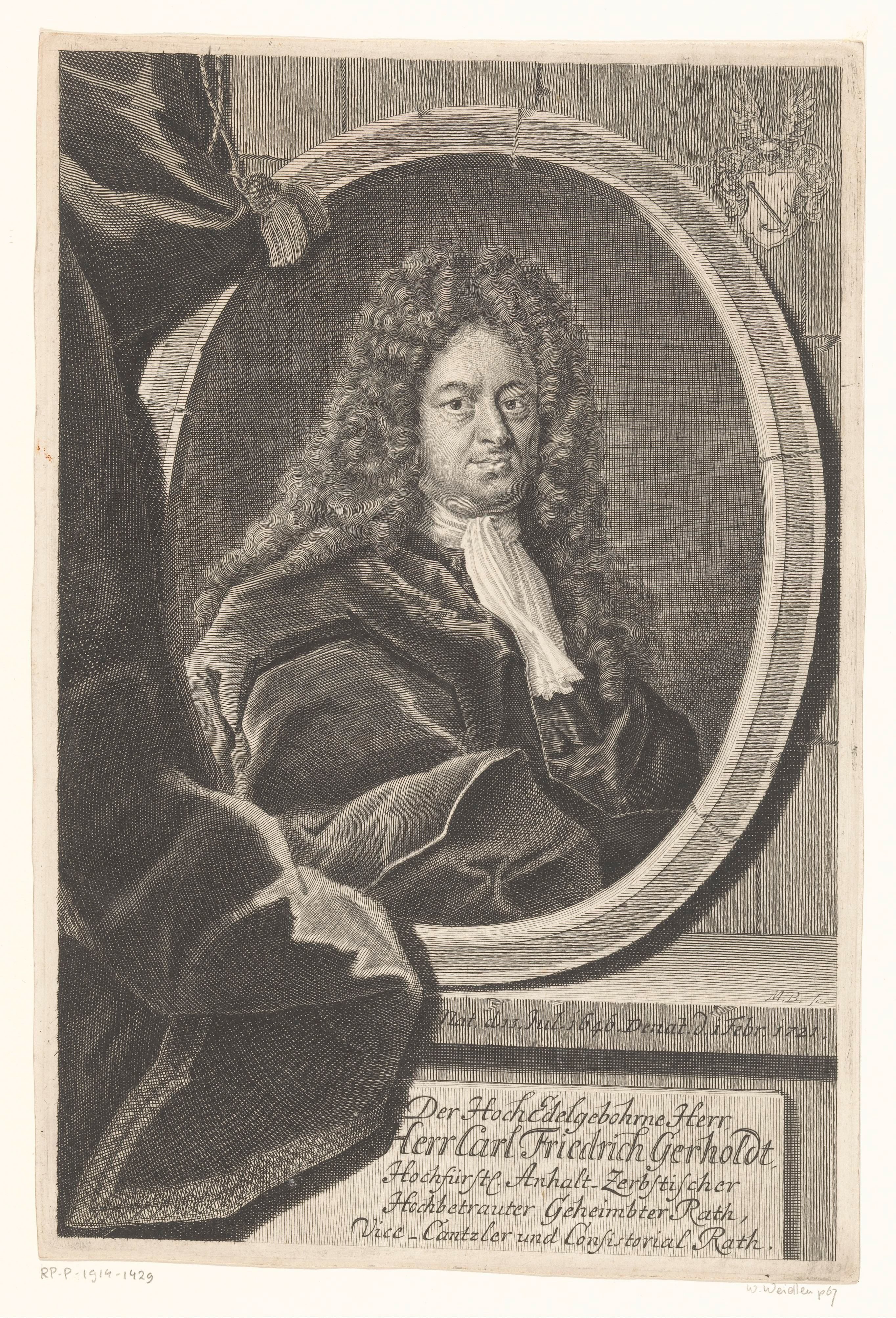 Portret van Carl Friedrich Gerhold