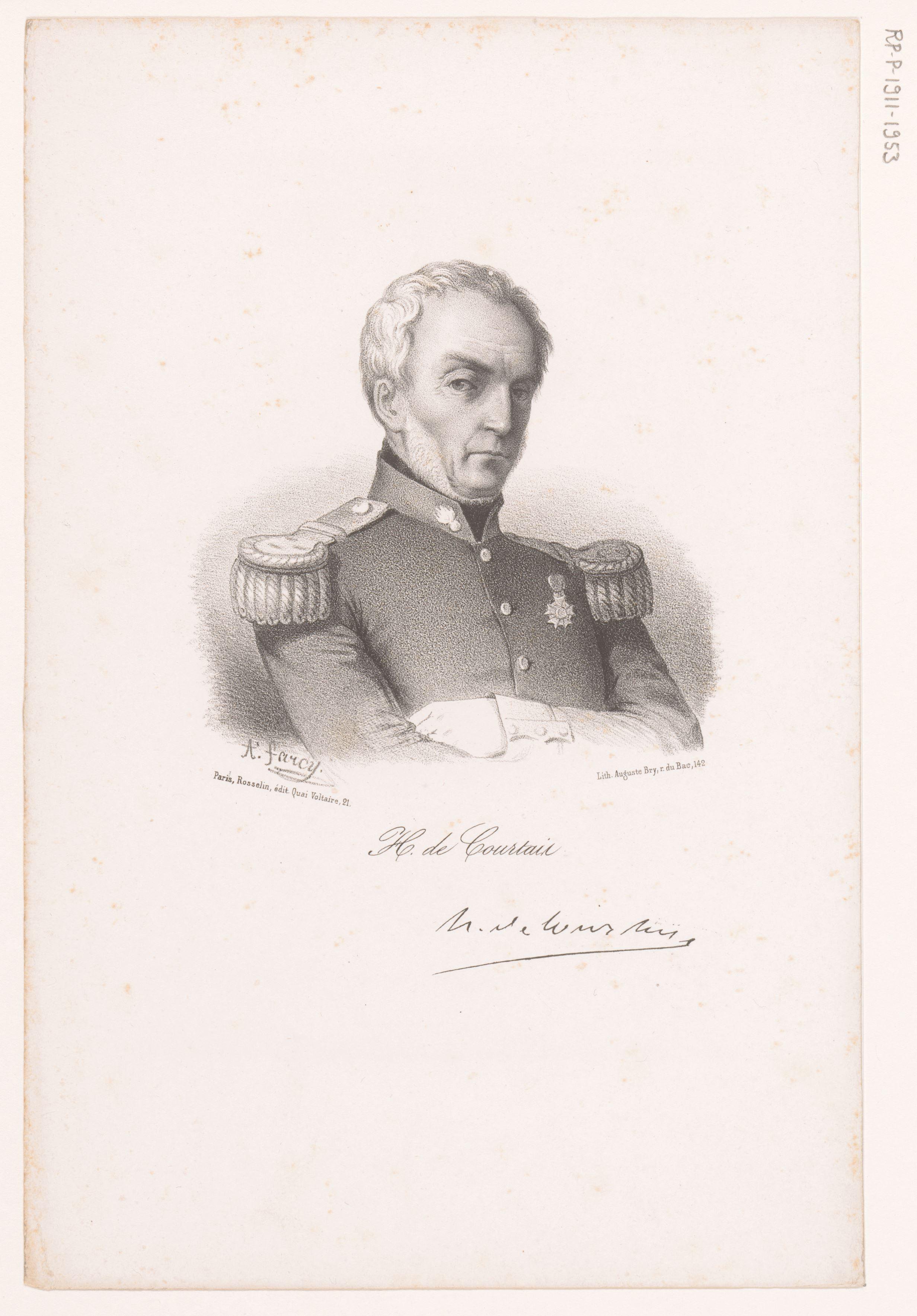 Portret van generaal Amable Gaspard Henri de Courtais