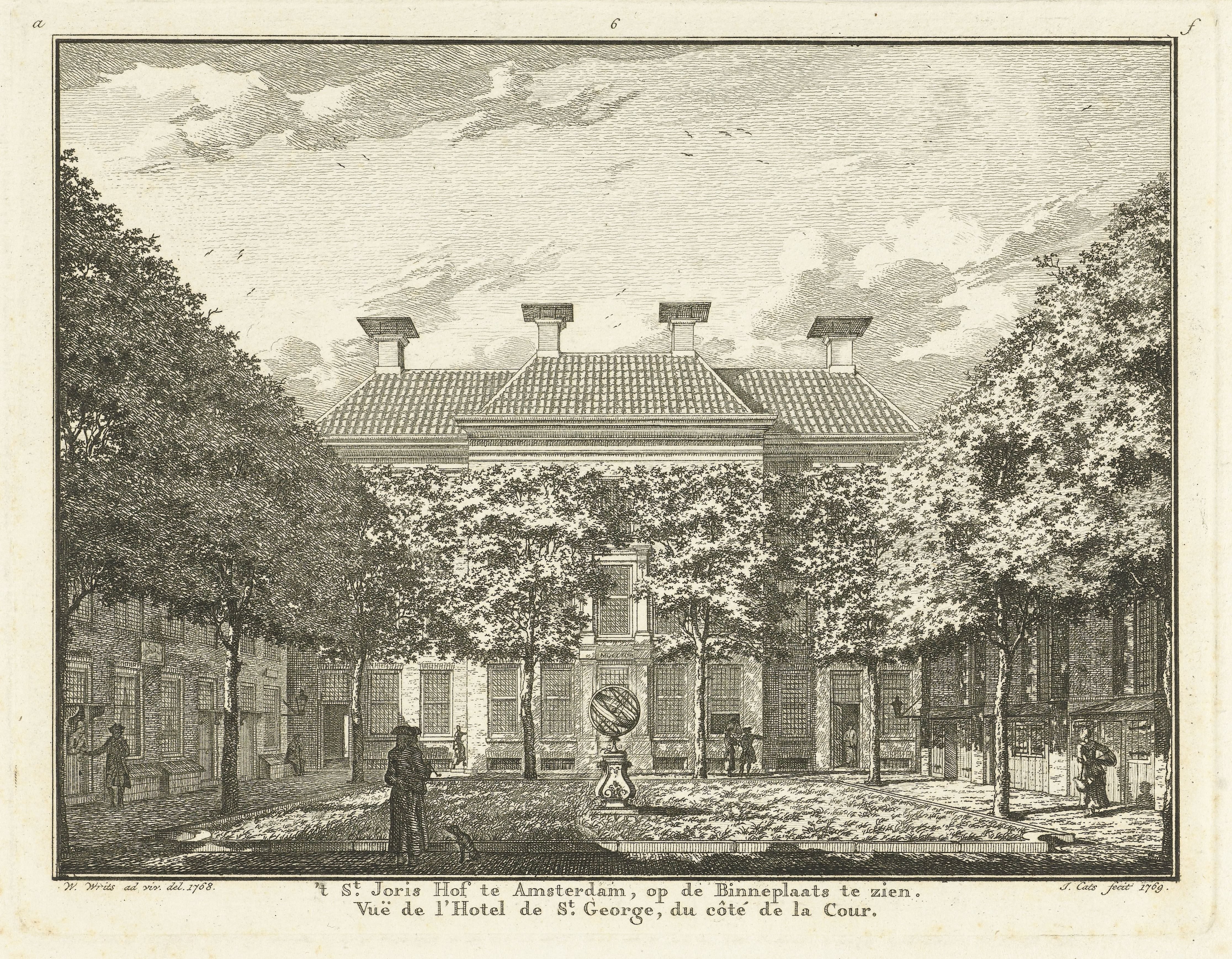 Gezicht op de binnenplaats van het Sint-Jorishof te Amsterdam