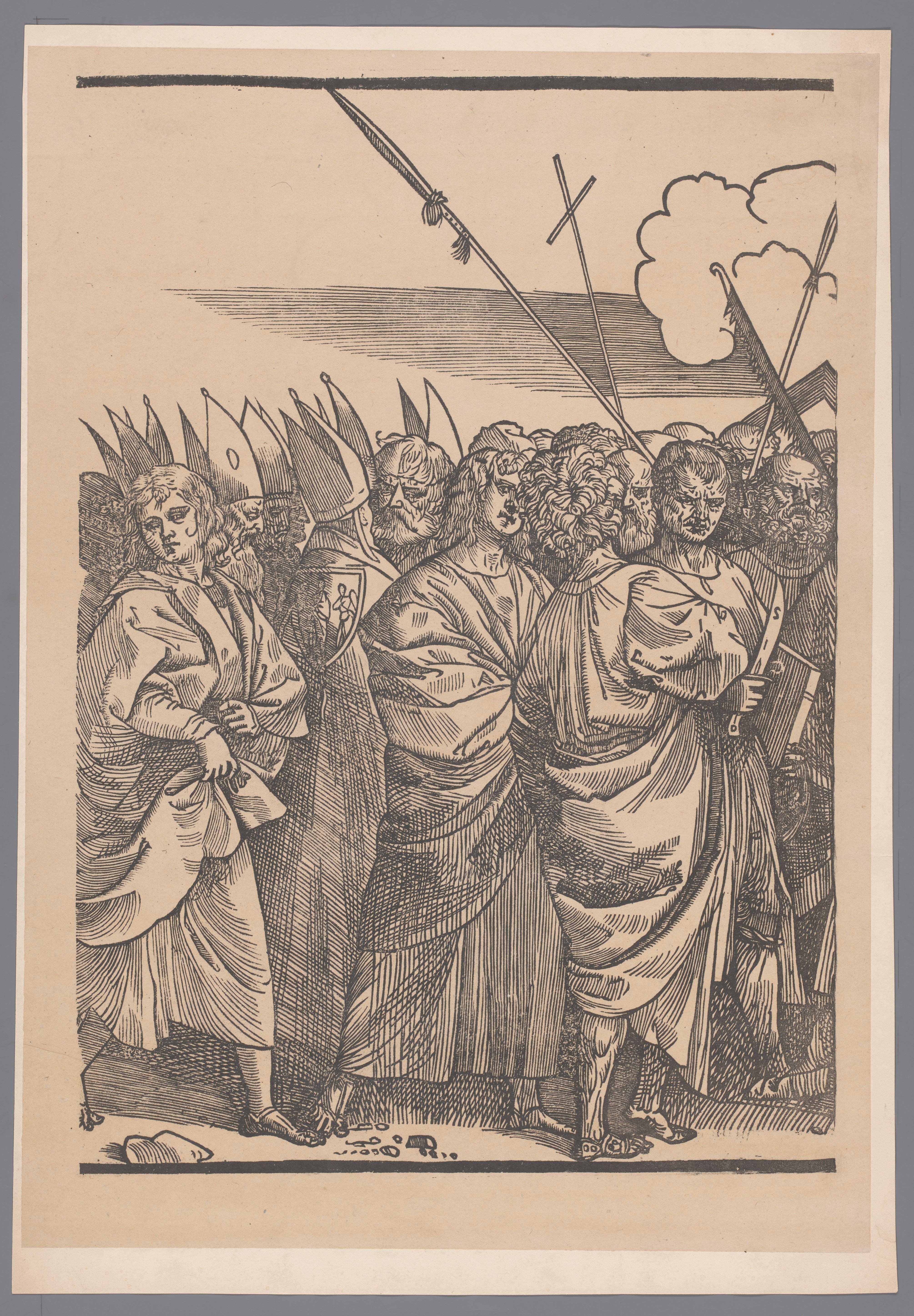 Reproductie van het derde deel van de prentreeks De Triomf van Christus naar Joos Lambrecht