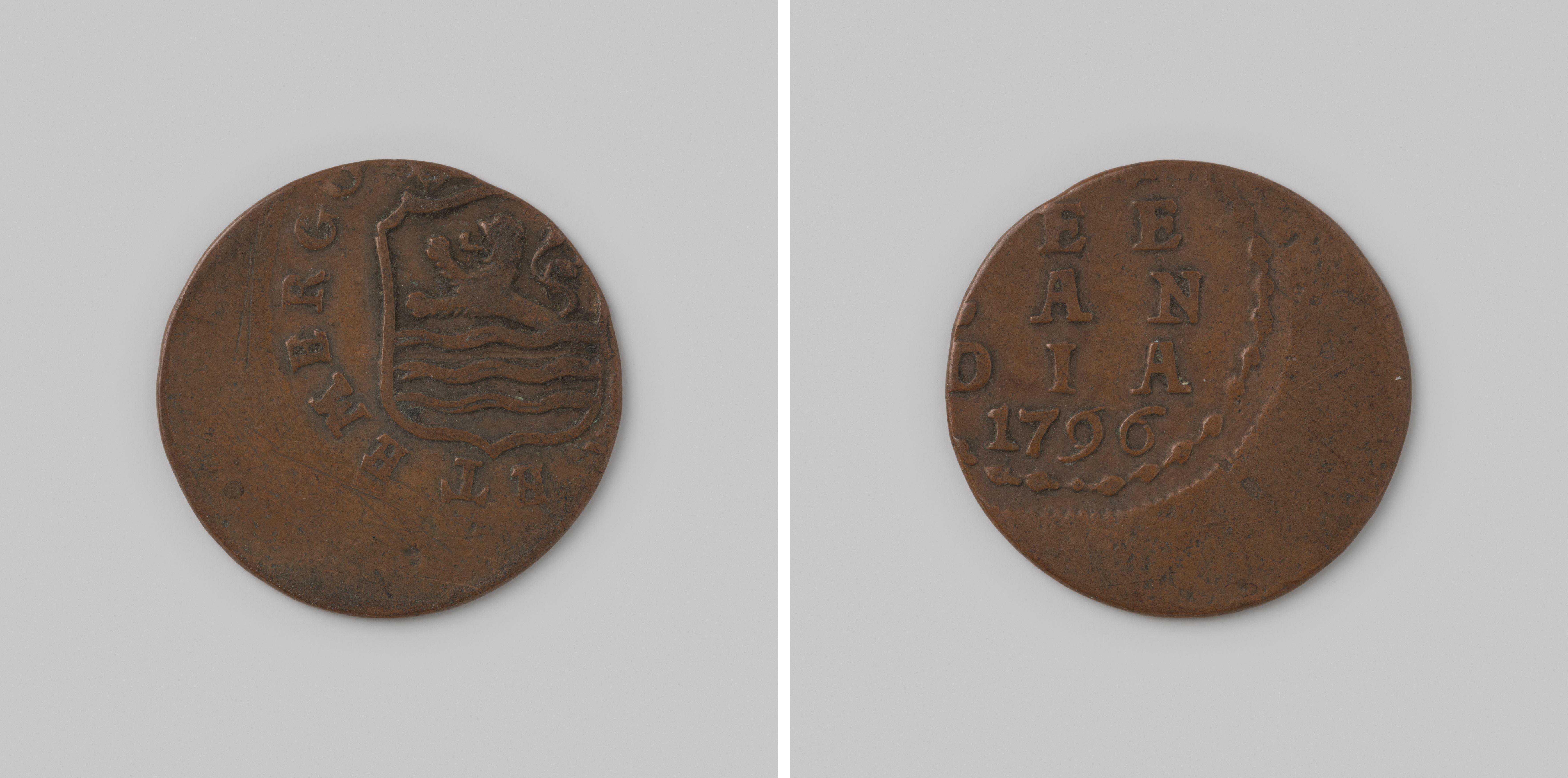 Duit van de Bataafse Republiek op naam van Zeeland, 1796, misslag