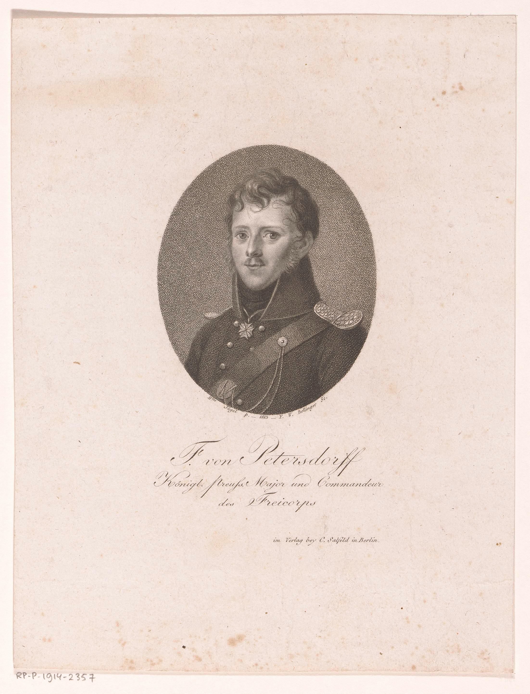 Portret van Friedrich von Petersdorff
