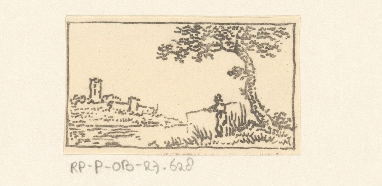 Landschap met visser