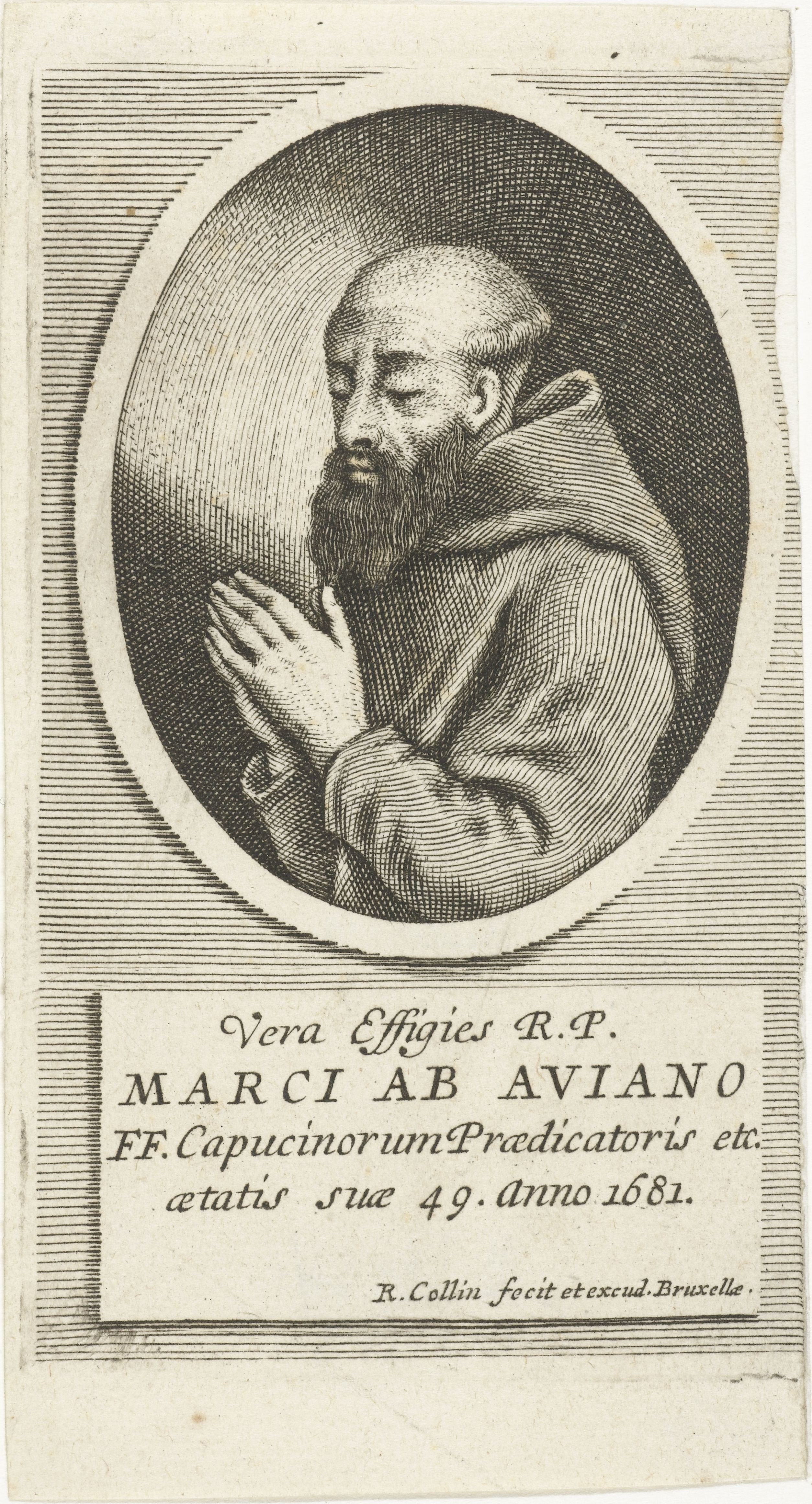 Portret van Marcus ab Aviano op 49-jarige leeftijd