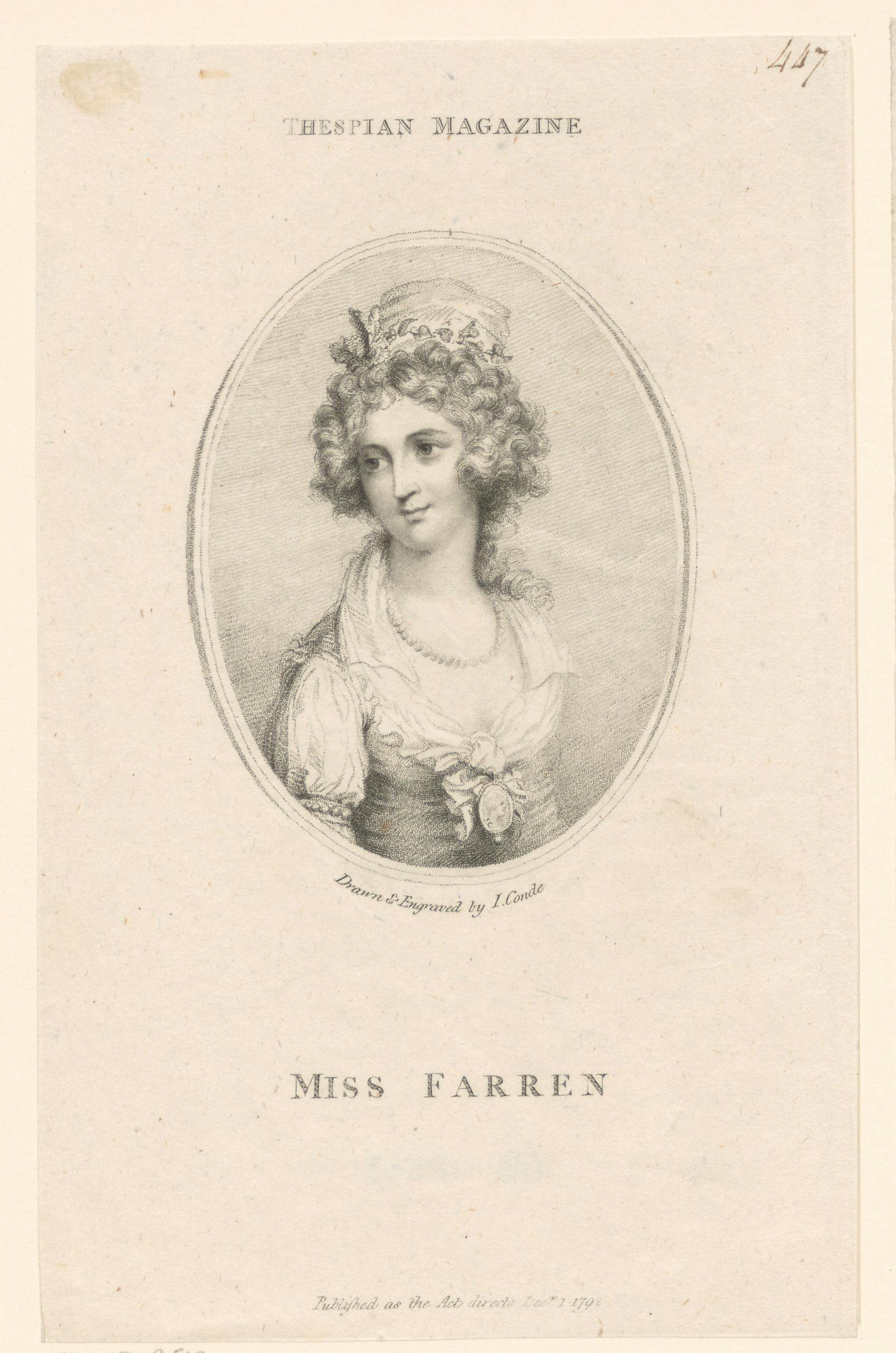 Portret van Elizabeth Farren