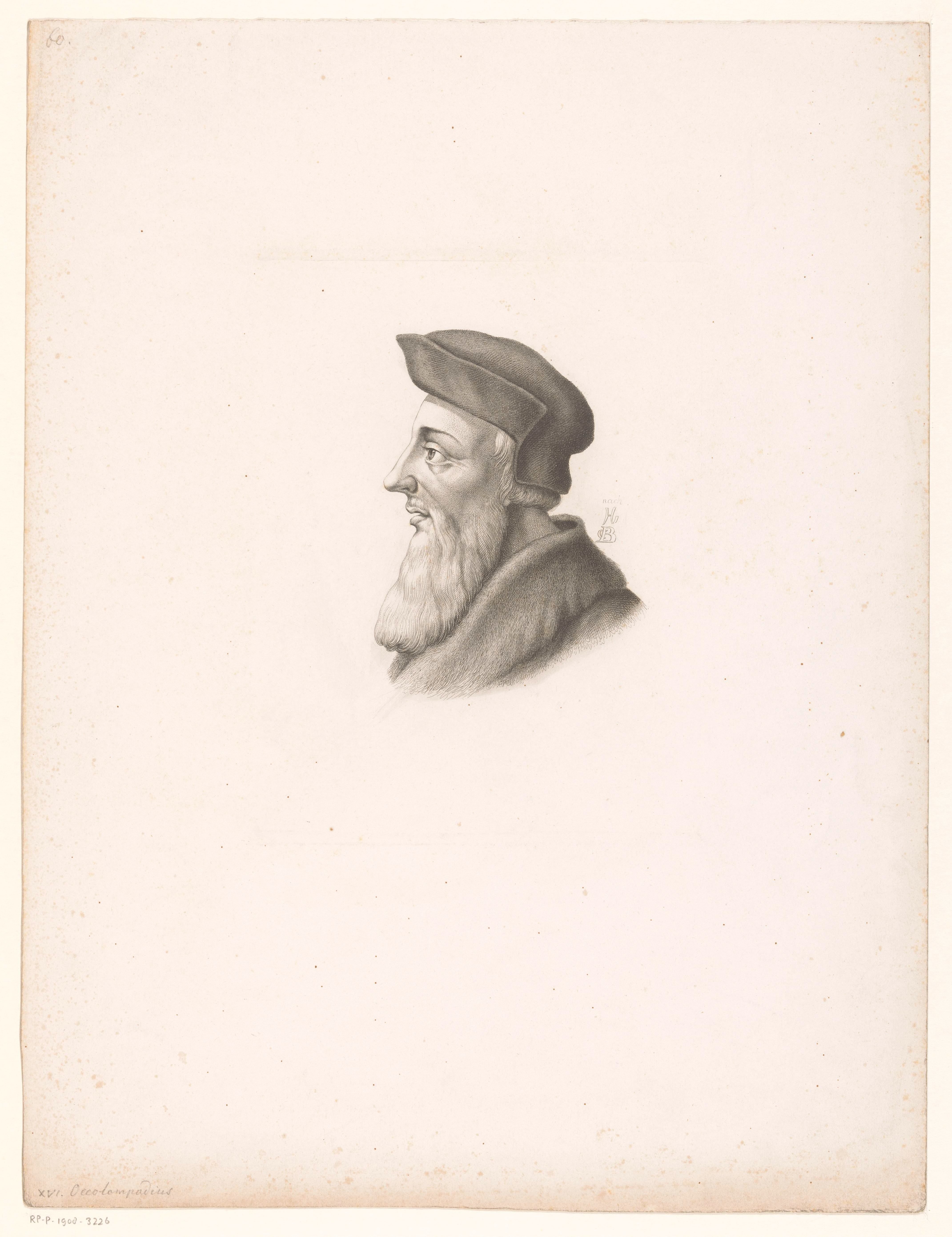 Portret van Johannes Oecolampadius