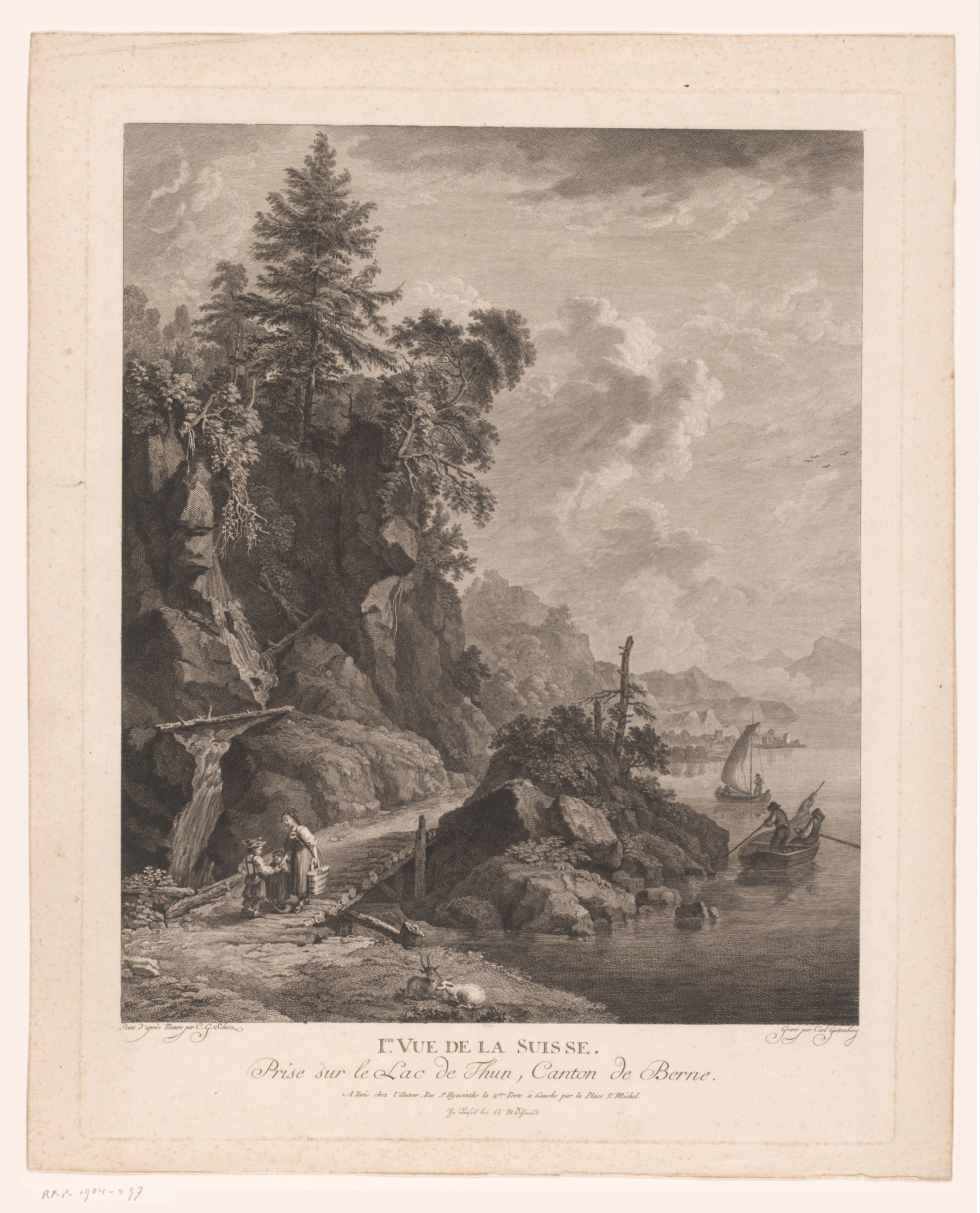 Gezicht op het meer bij Thun in Zwitserland