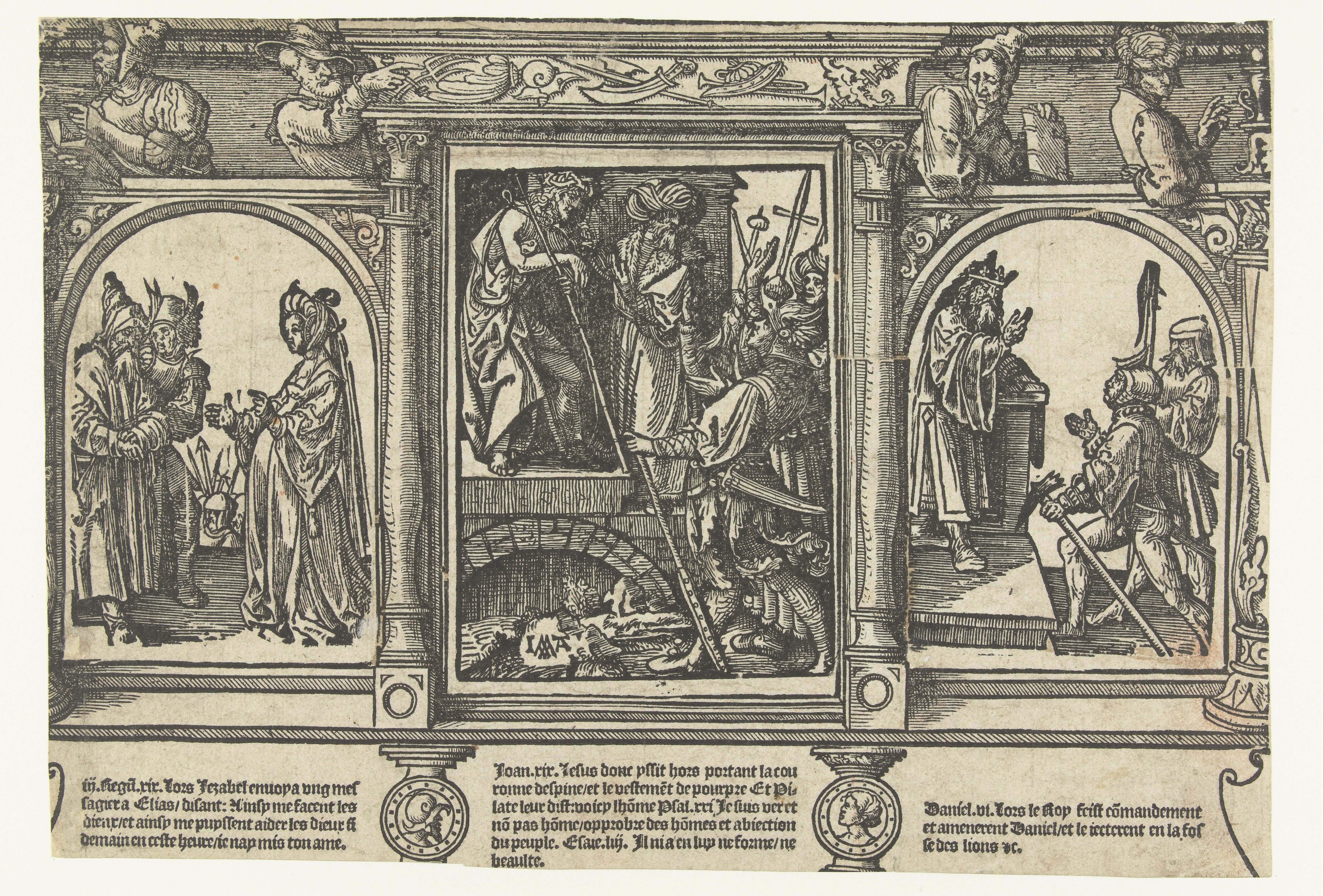 Pilatus toont Christus aan het volk (Ecce Homo), Izabel bedreigt Elia en de Babyloniërs eisen Daniëls dood.