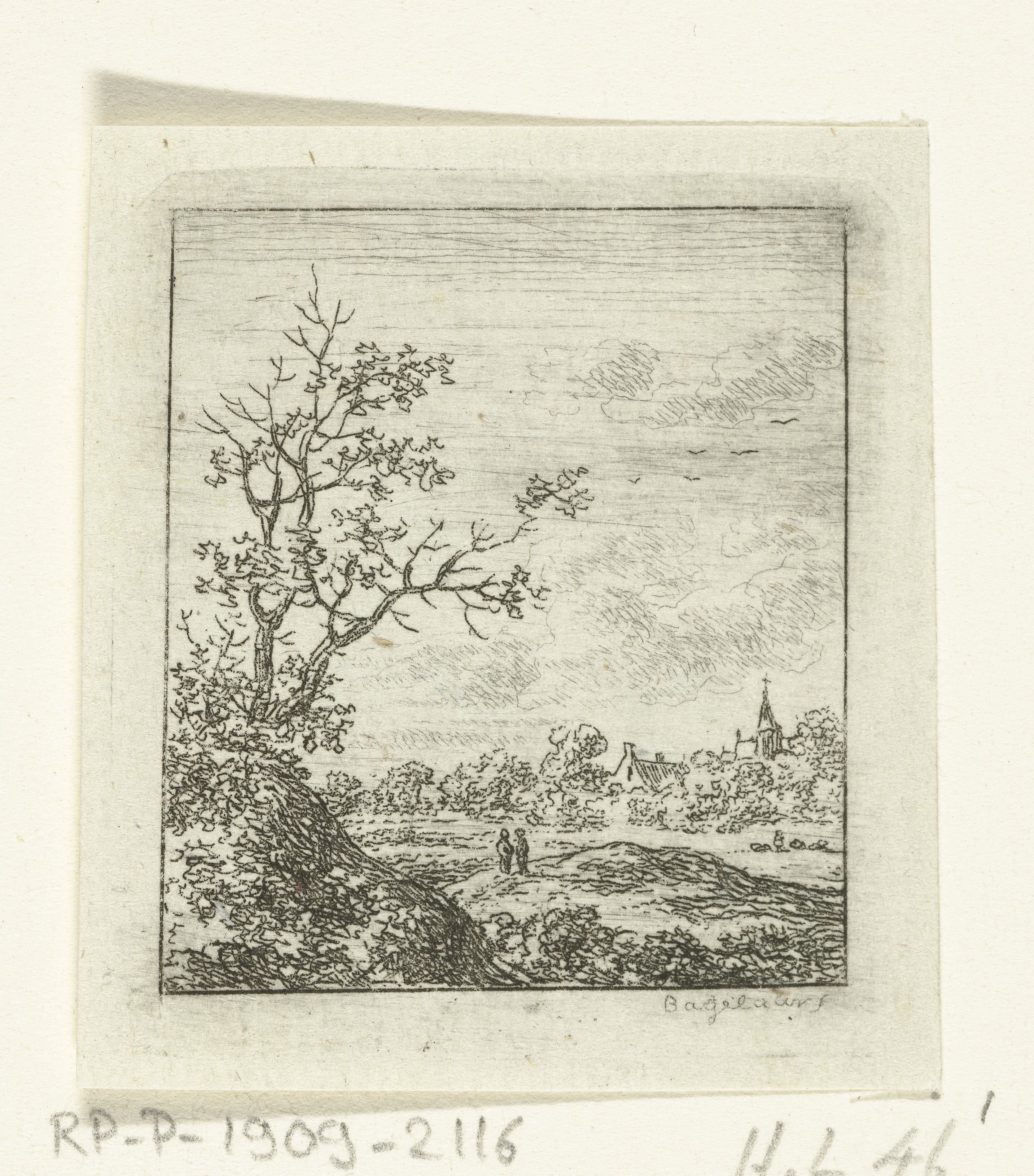 Landschap met kerktoren