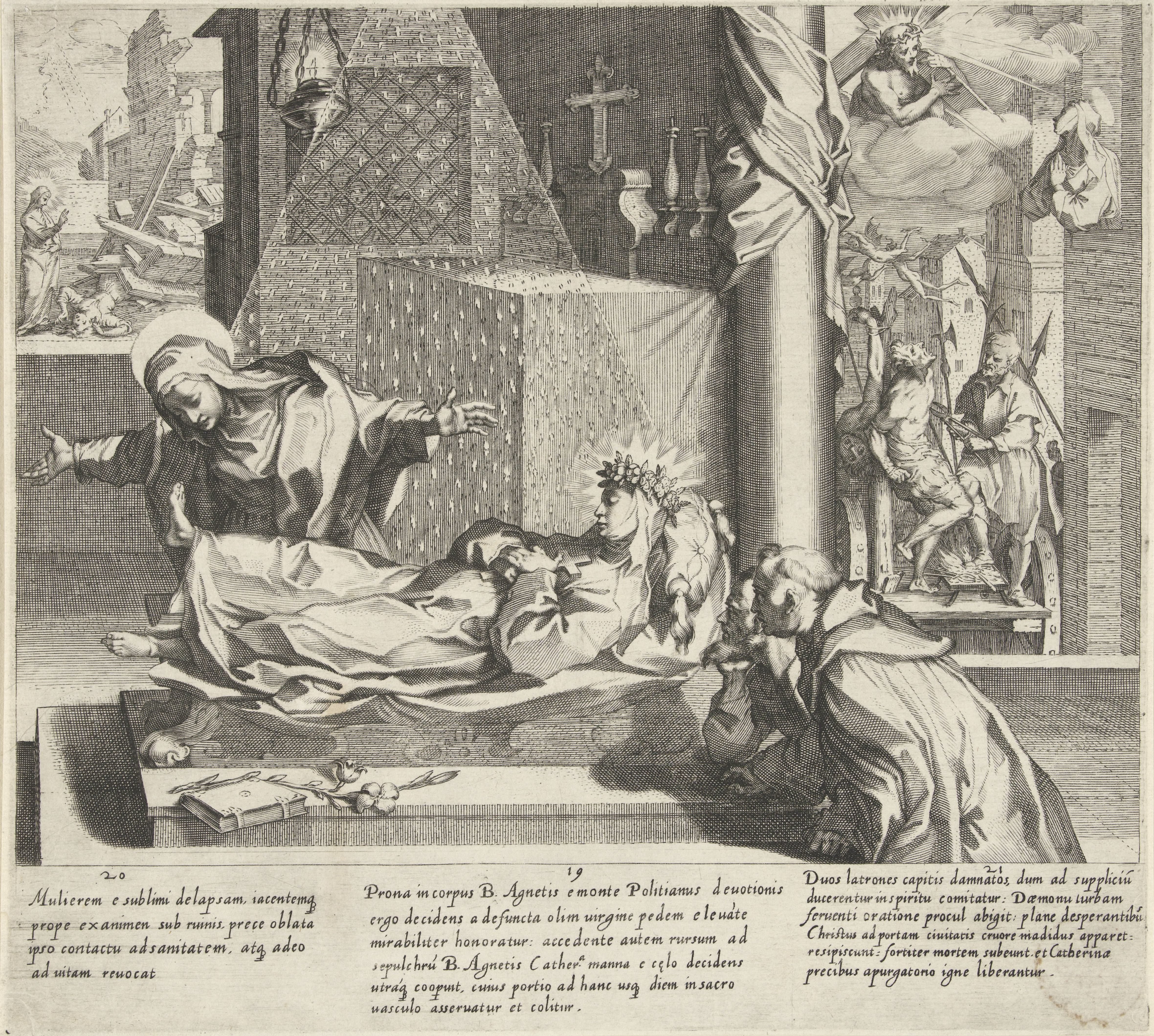 Catharina redt een vrouw / Catharina bij de heilige Agnes / Catharina bidt om vergeving