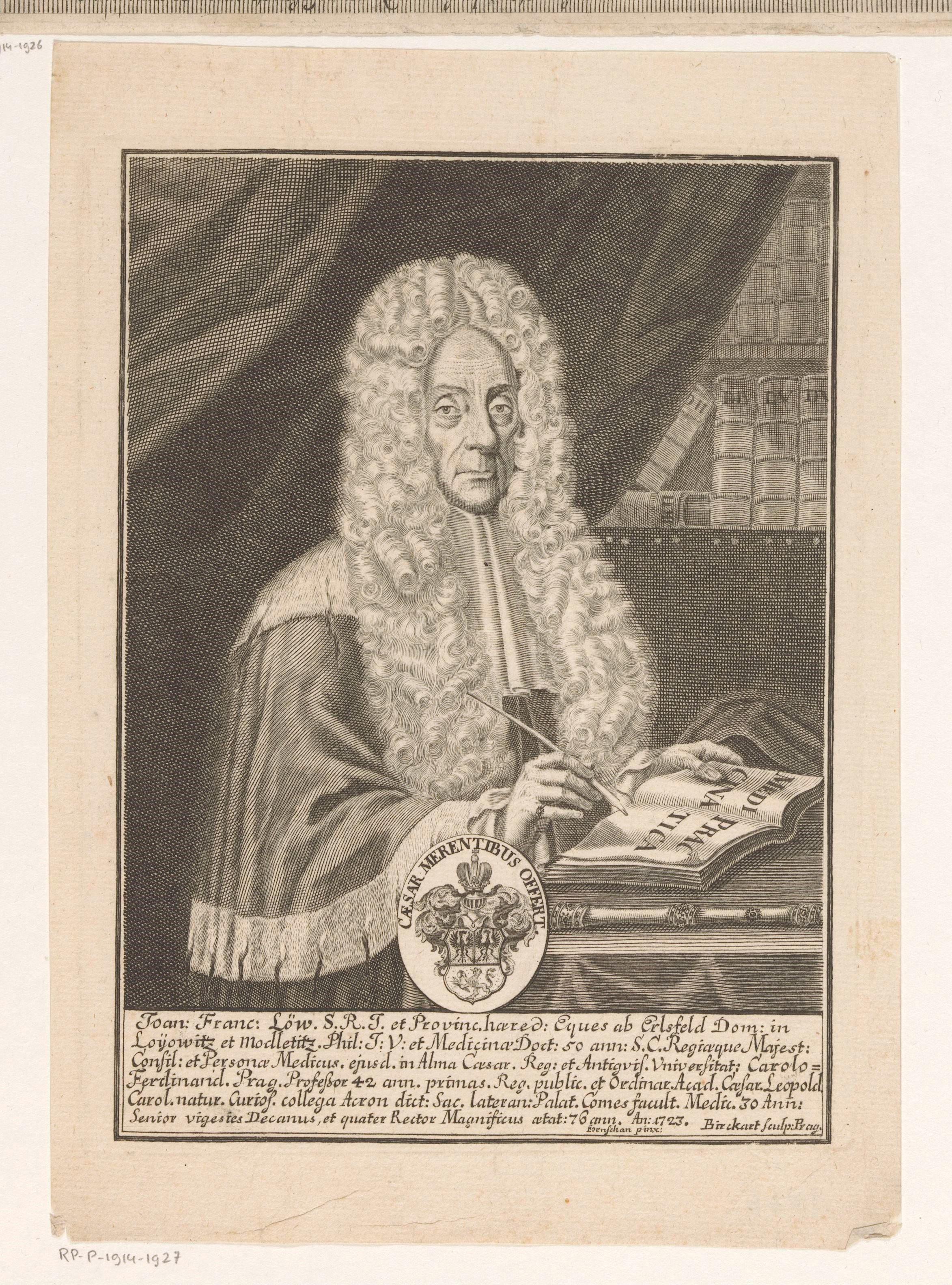 Portret van Johann Franz Loew von Erlsfeld