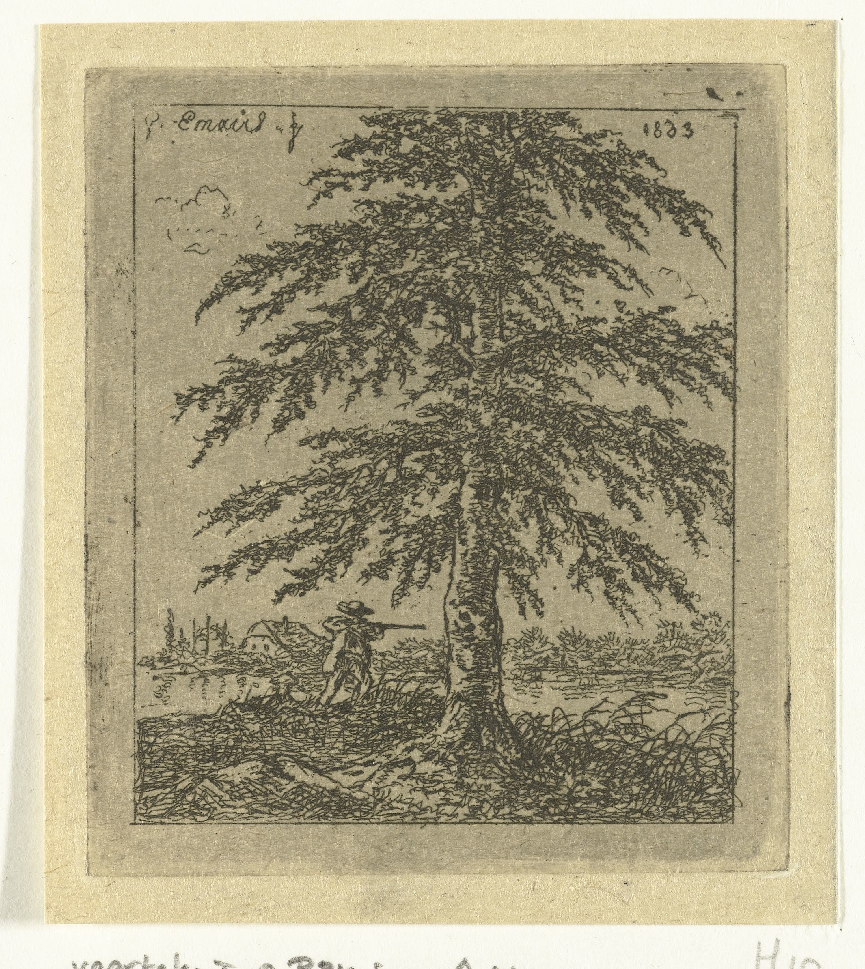 Landschap met beuk en jager