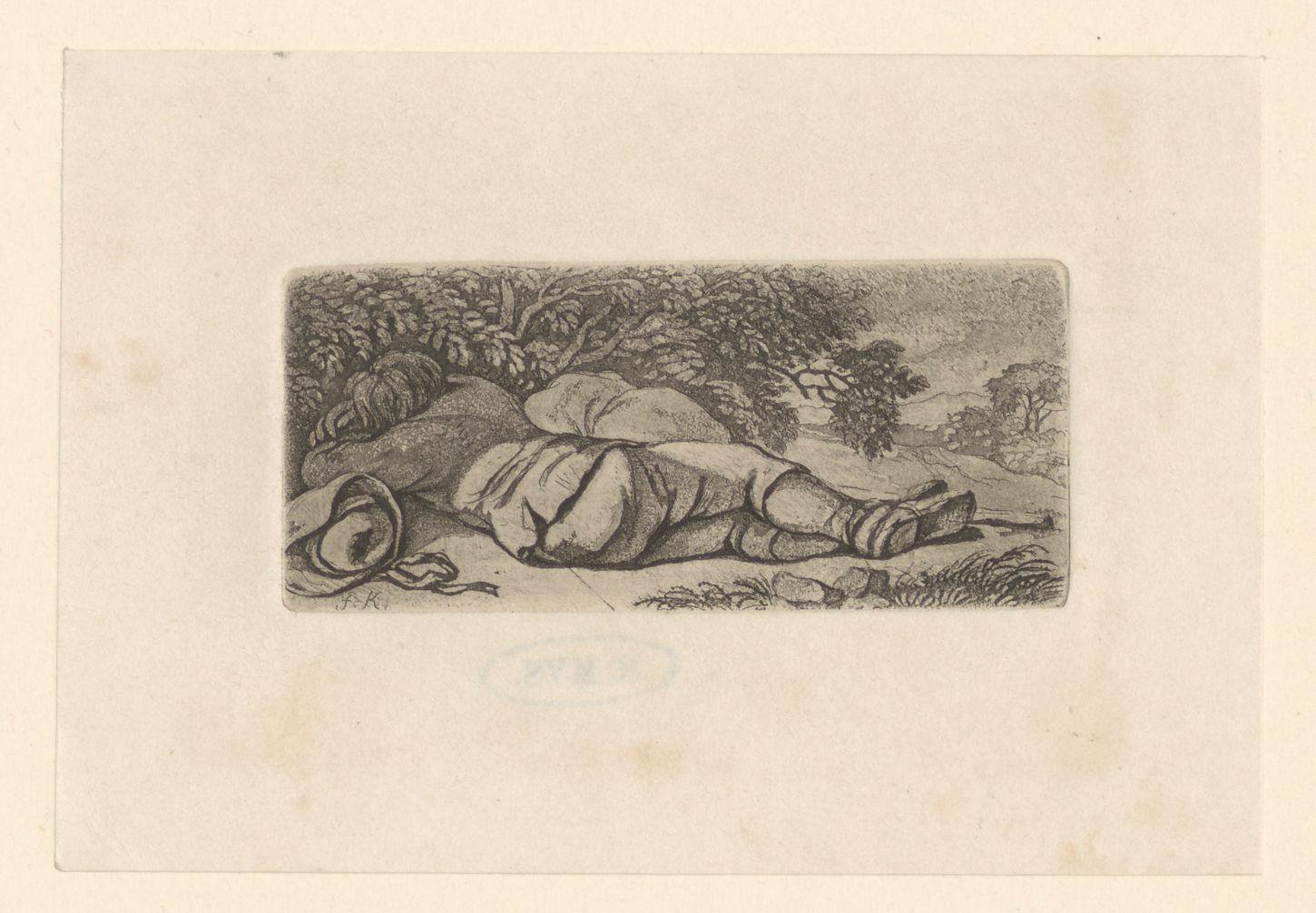 Landschap met slapende jongen