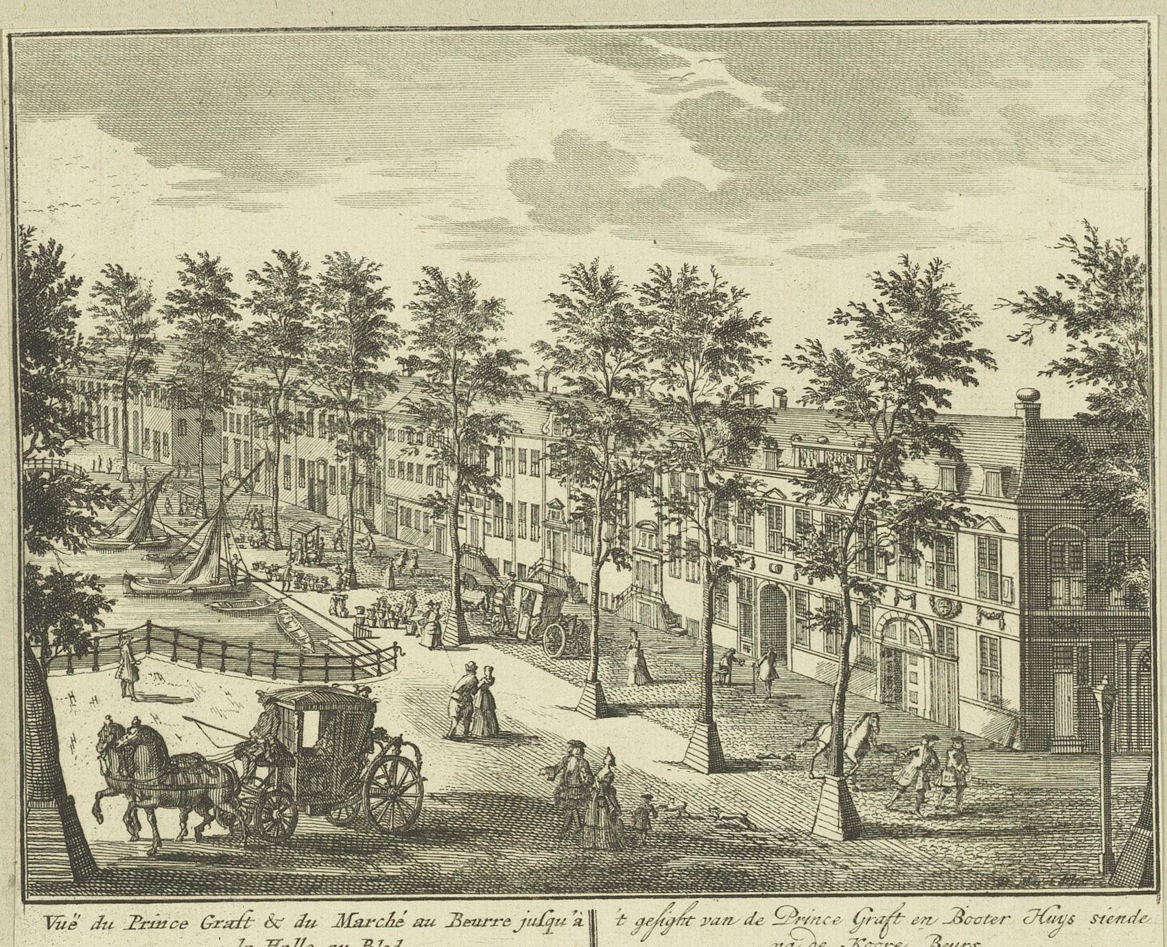 Gezicht op de Prinsegracht te Den Haag