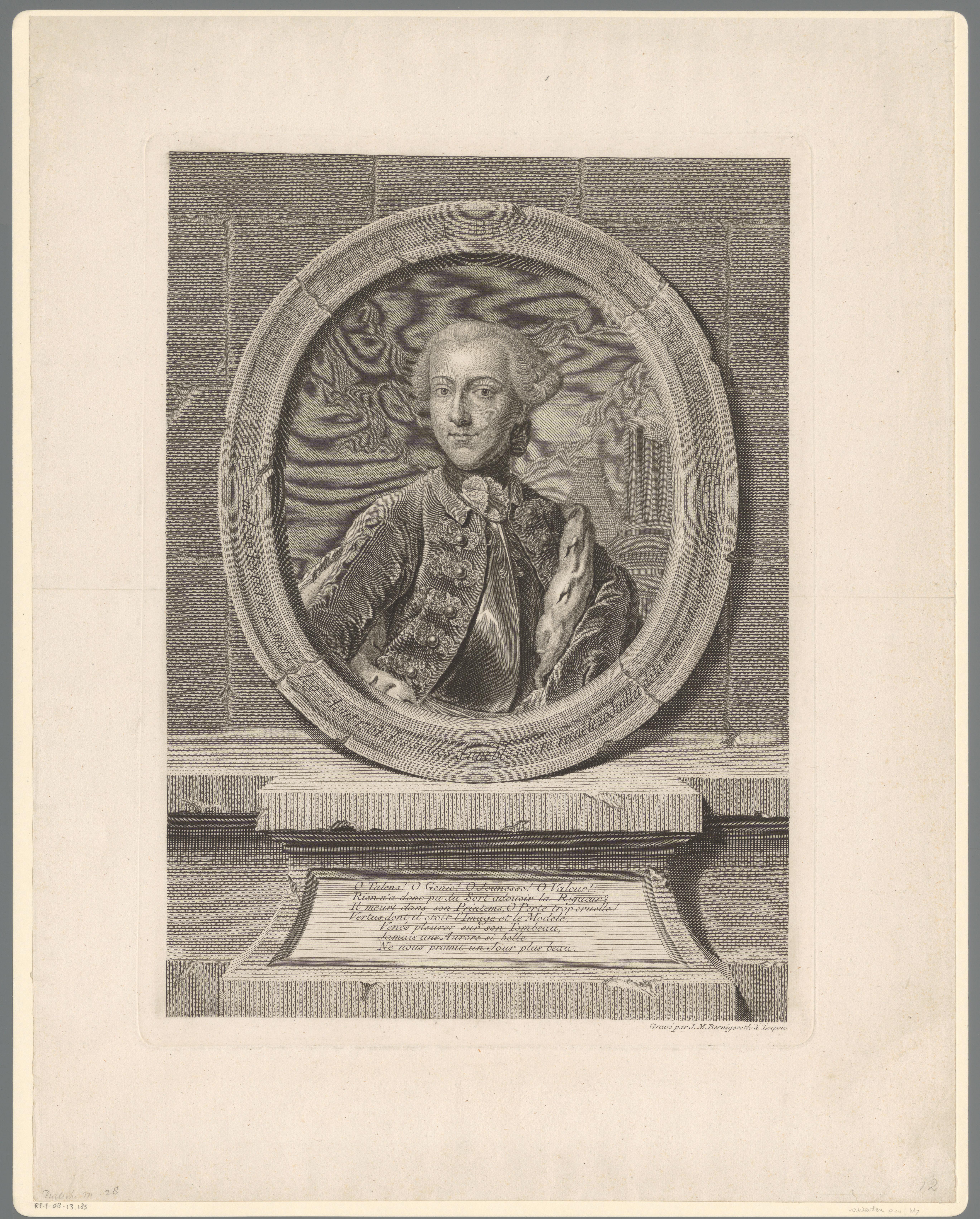 Portret van Albrecht Heinrich von Braunschweig-Lüneberg