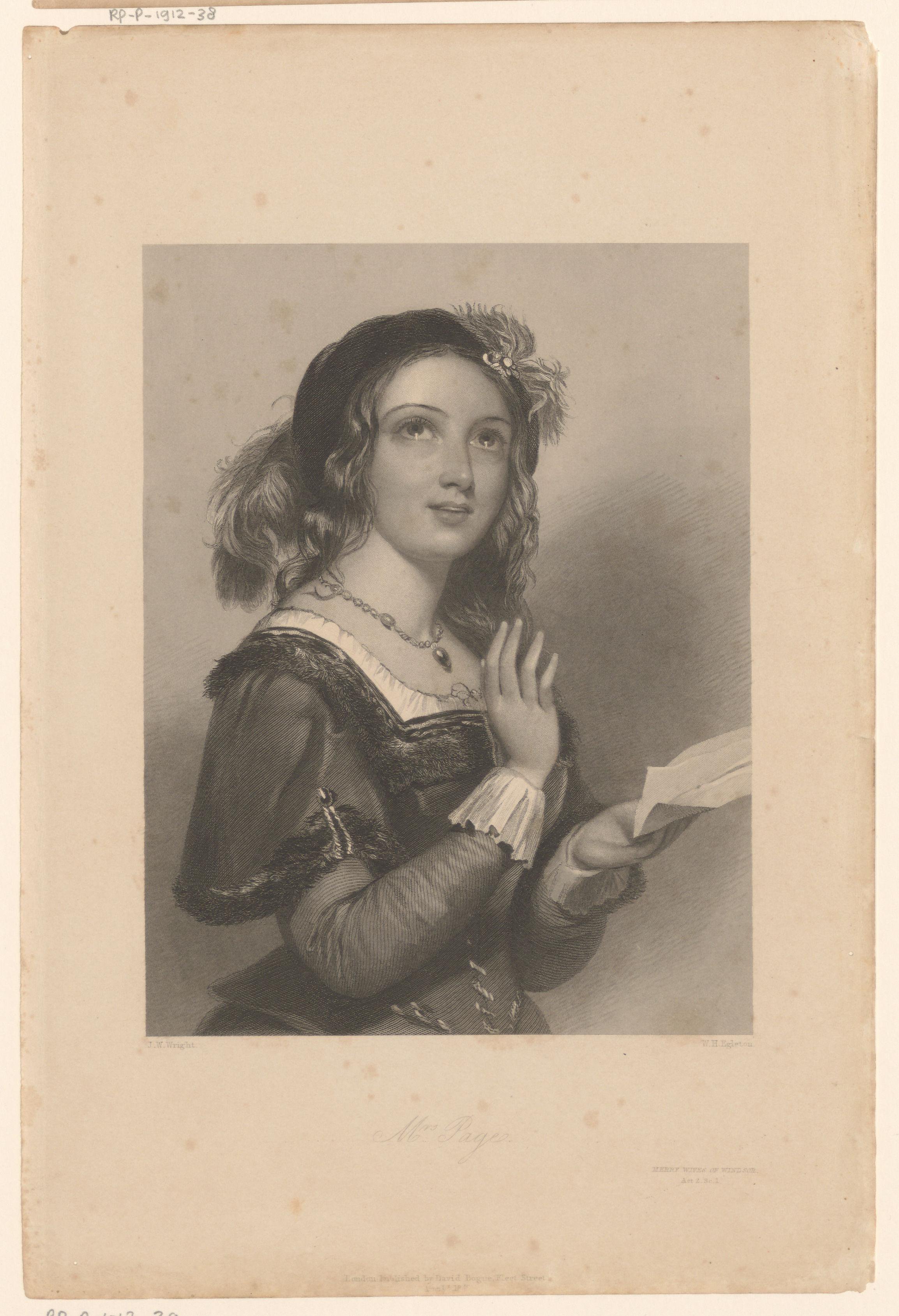Margaret Page, uit Shakespeare's De vrolijke vrouwtjes van Windsor