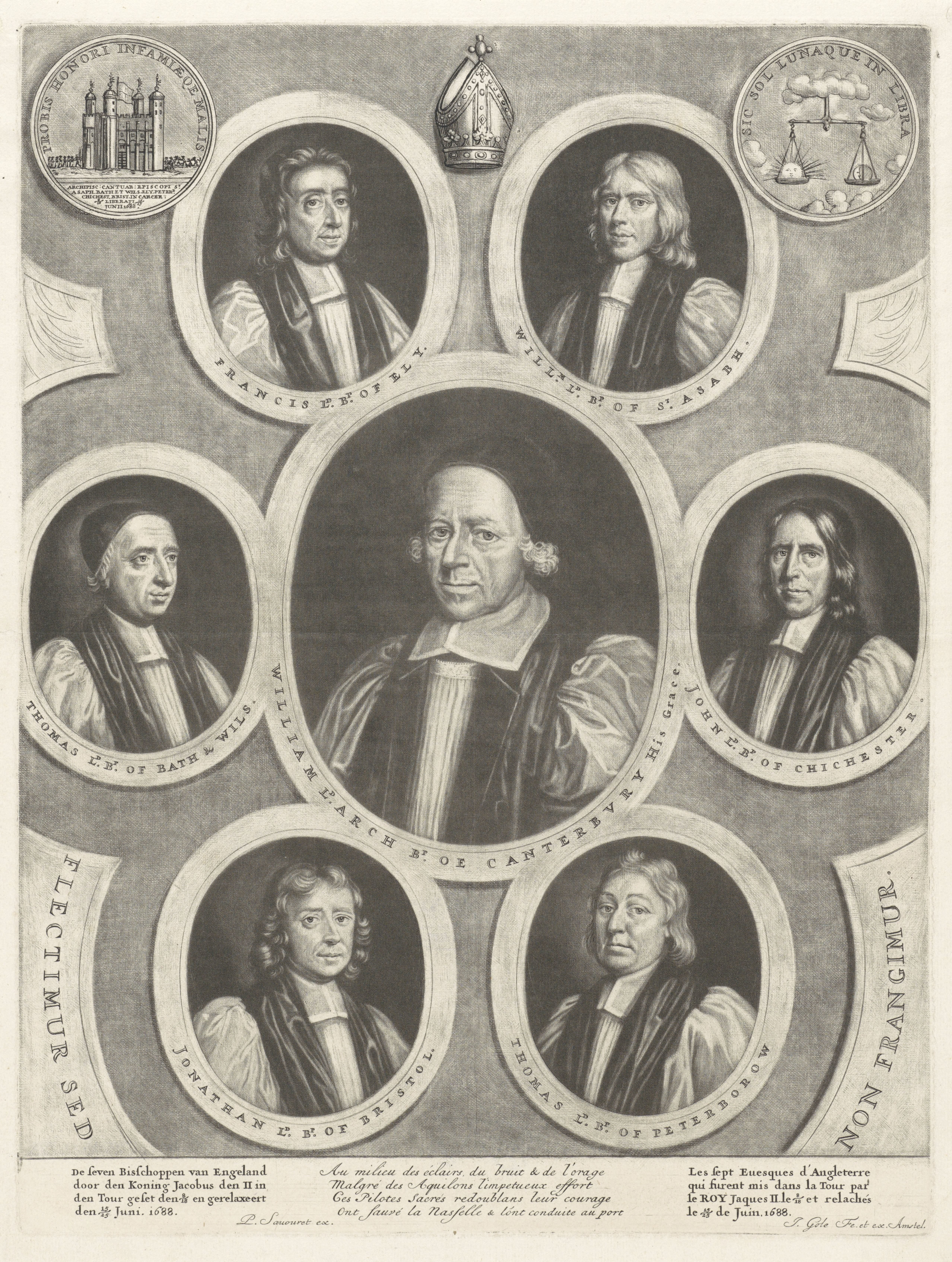 Portretten van zeven bisschoppen van Engeland, 1688