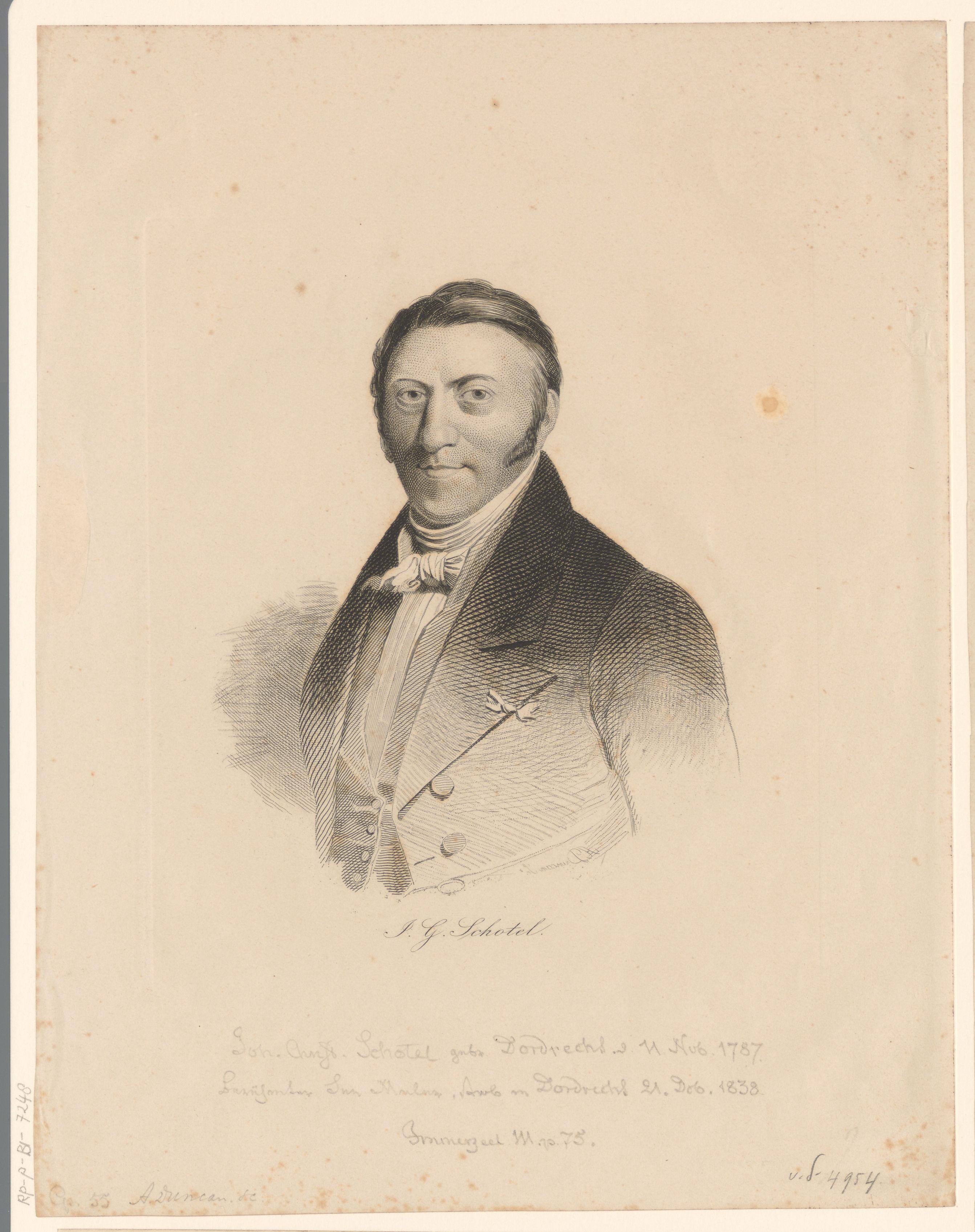 Portret van Johannes Christianus Schotel