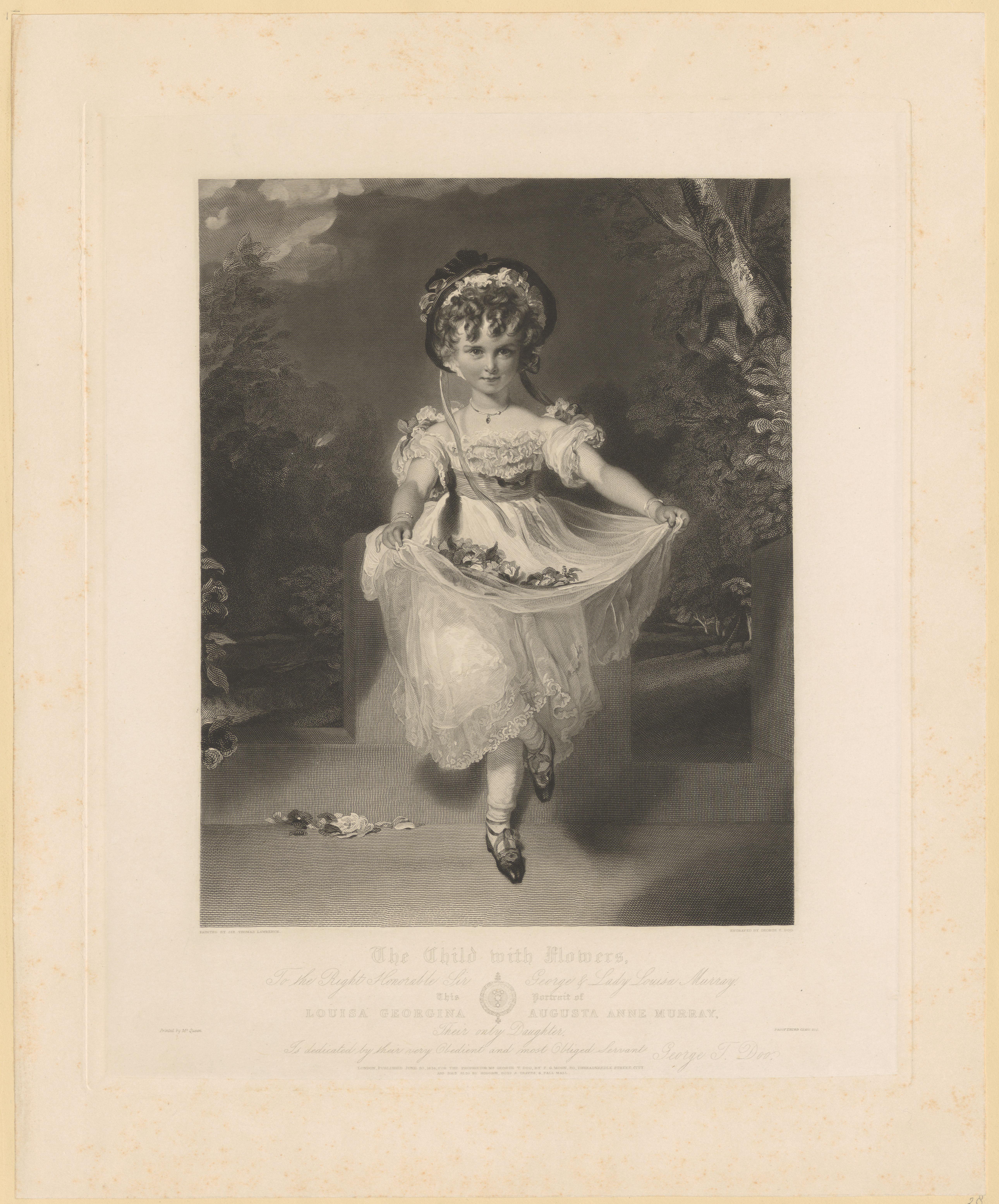 Portret van Louisa Georgina Augusta Anne Murray als bloemenmeisje