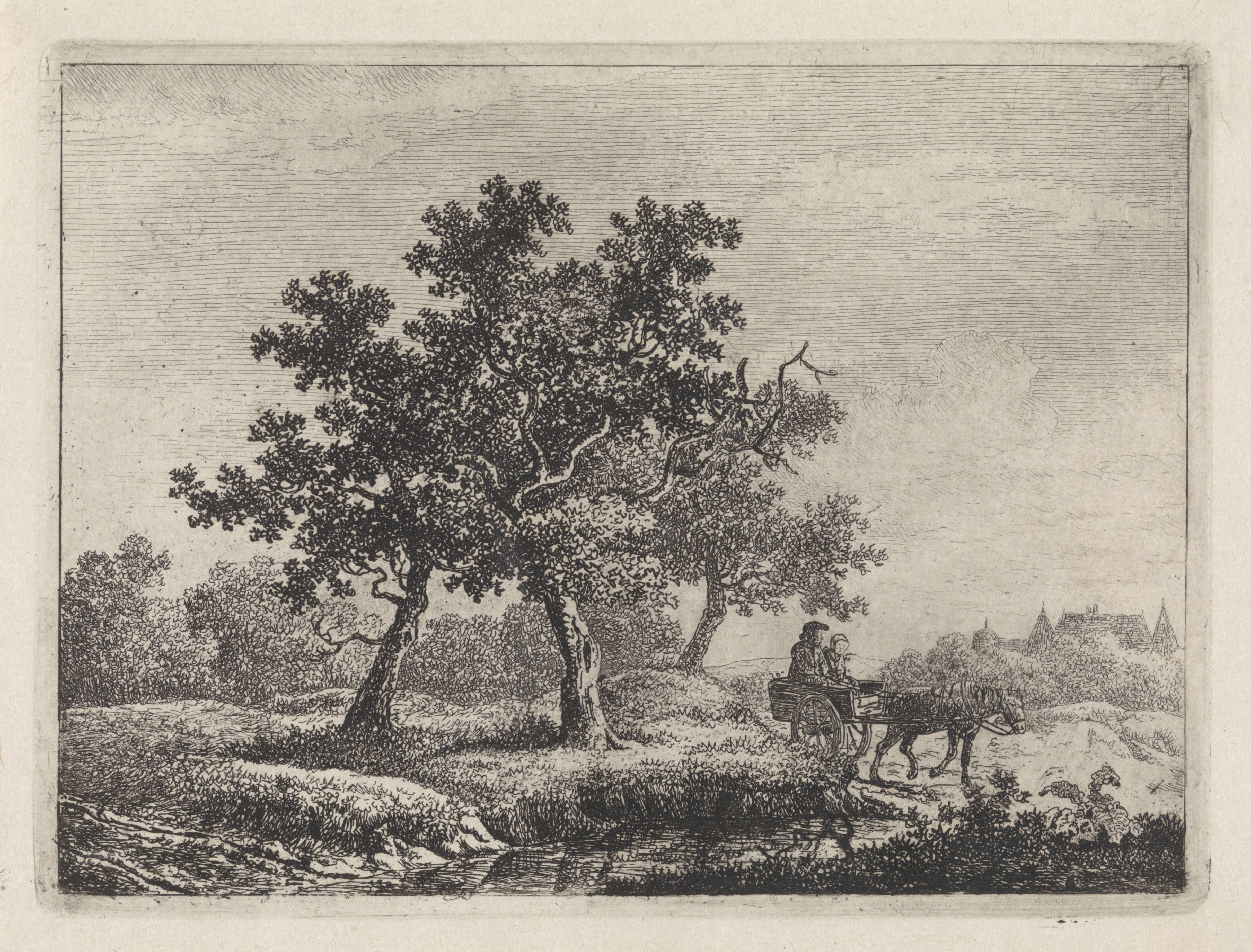 Landschap met boerenkar