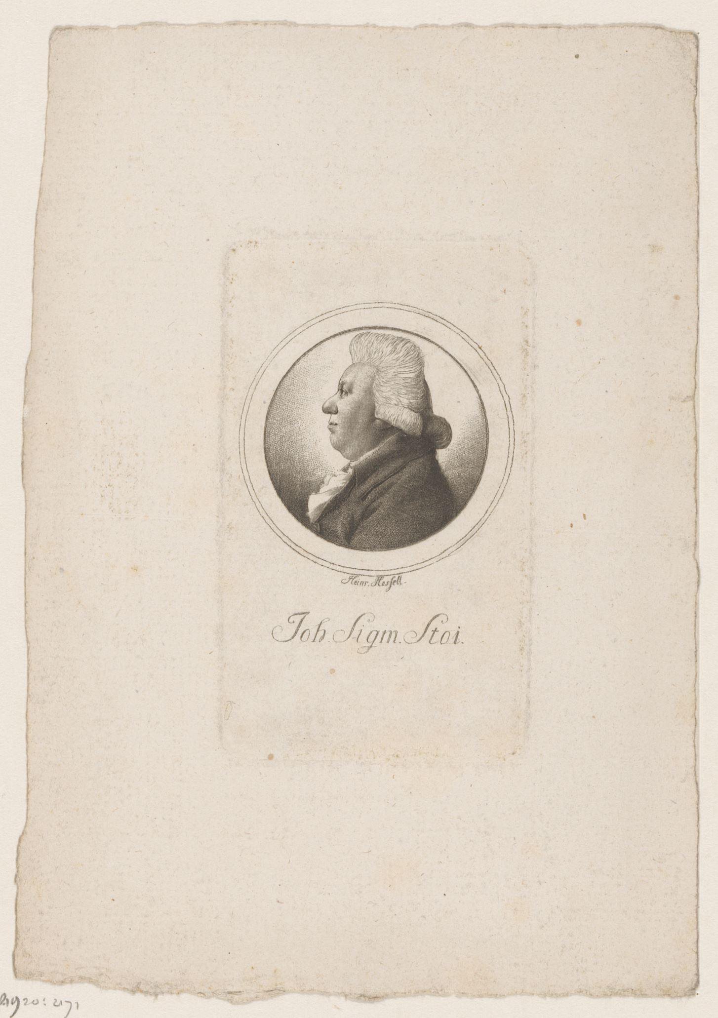 Portret van Johann Sigmund Stoy