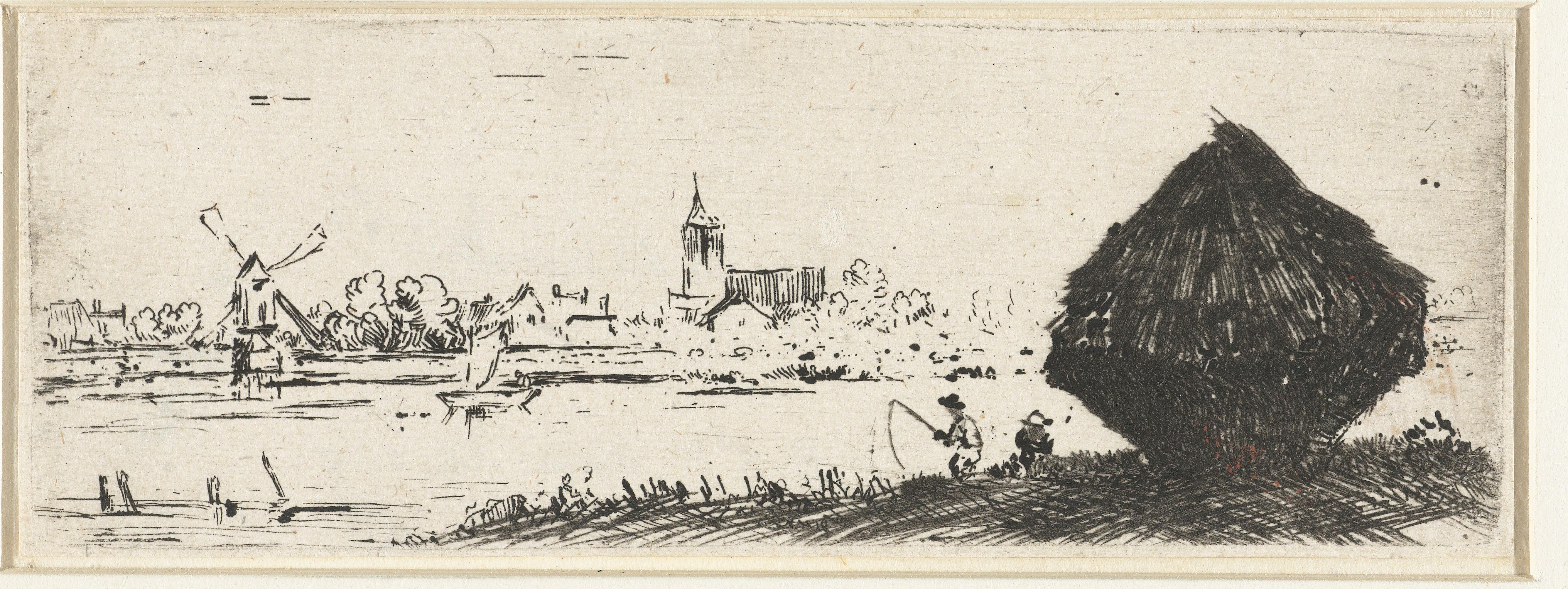 Landschap met hooiberg