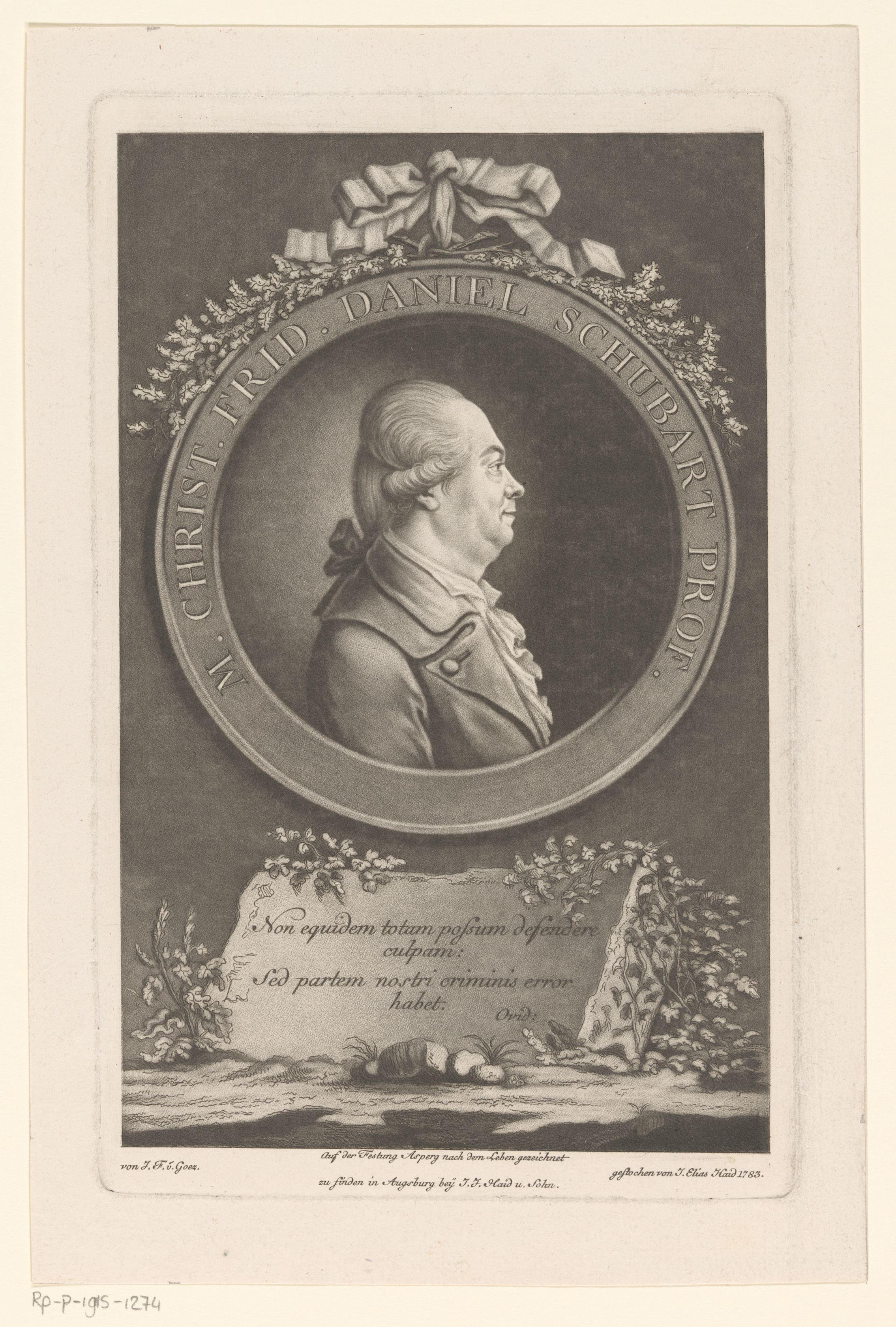 Portret van Christian Friedrich Daniel Schubart