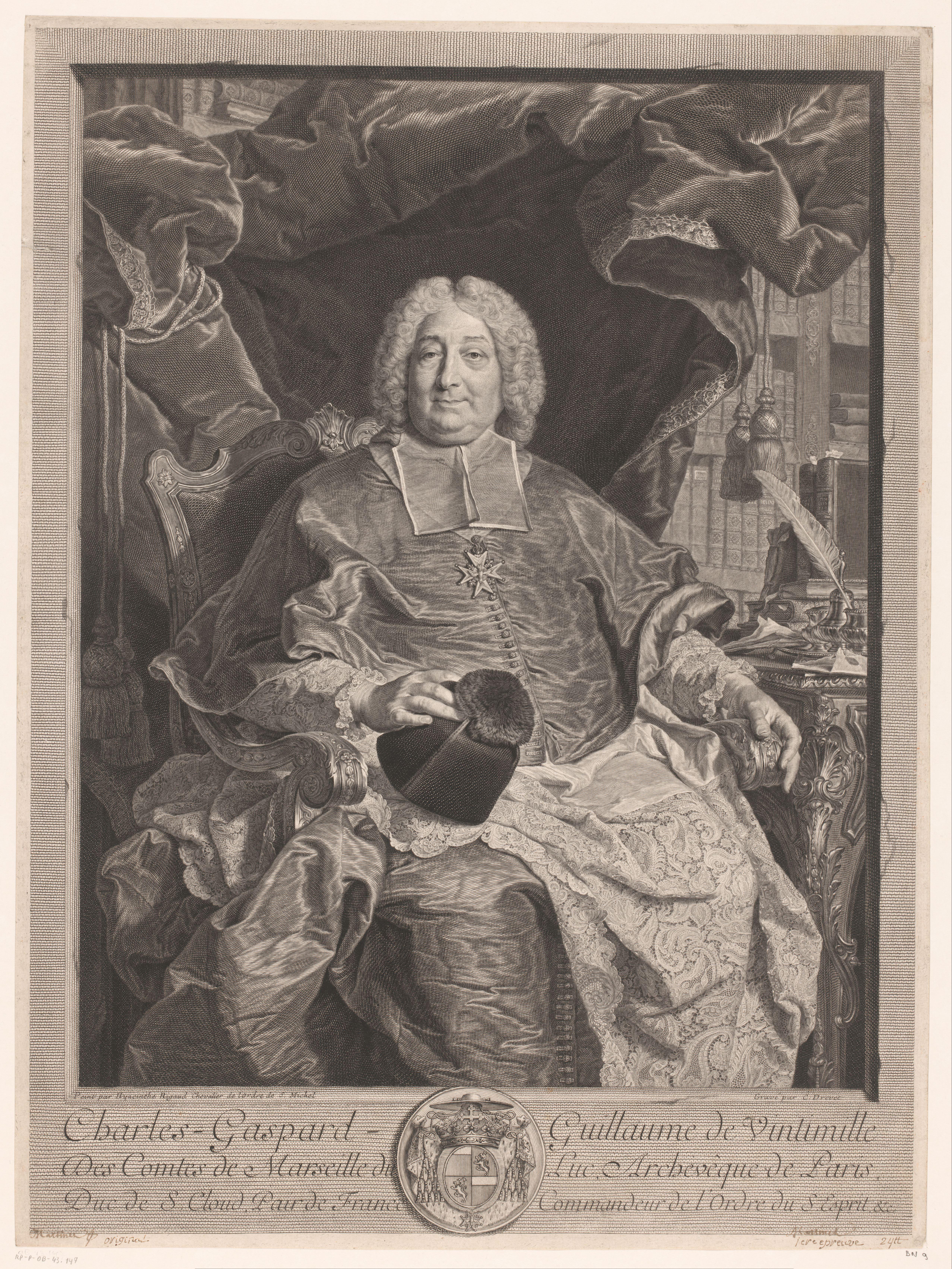 Portret van Charles Gaspard Guillaume de Vintimille in zijn studeervertrek