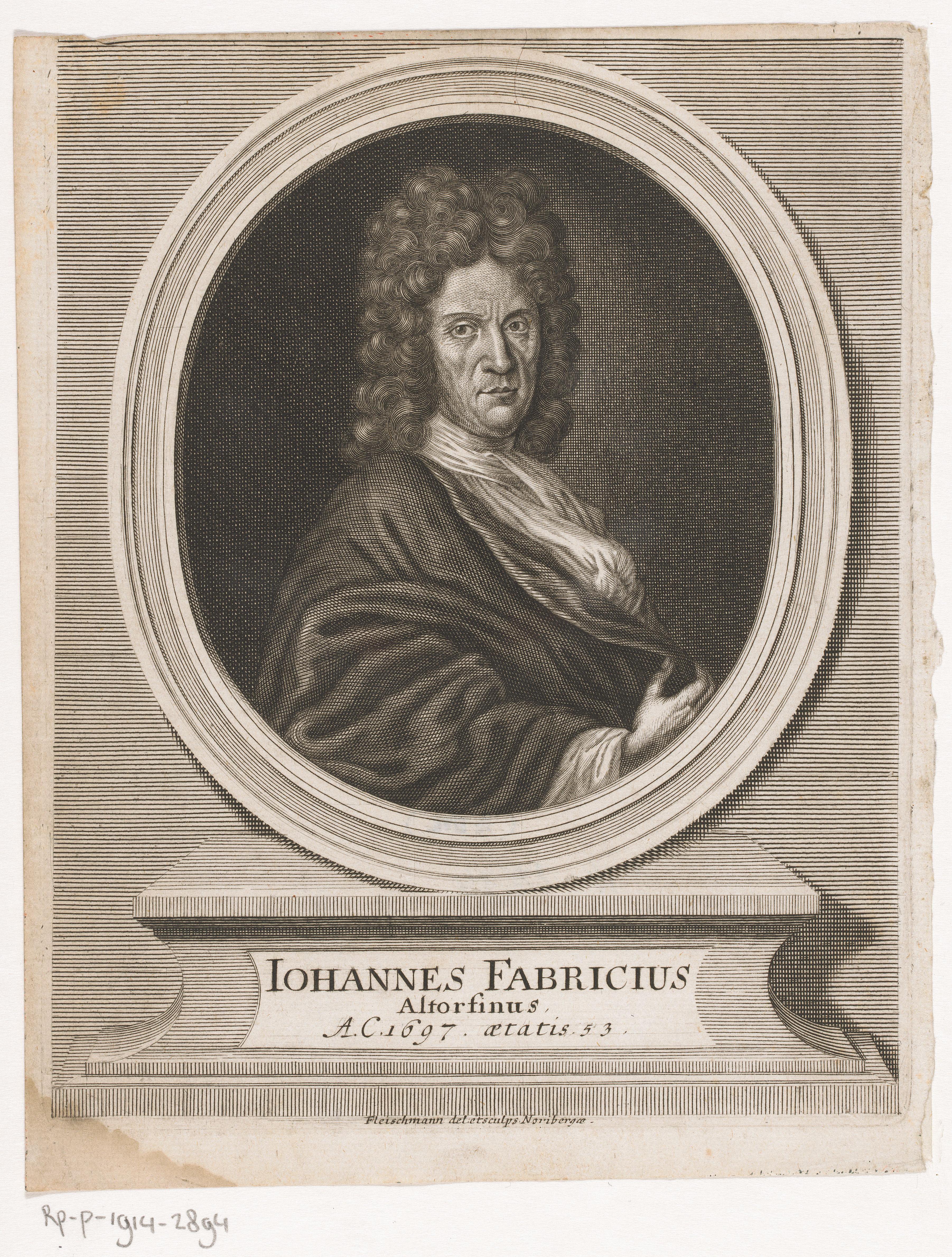 Portret van Johann Fabricius op 53-jarige leeftijd