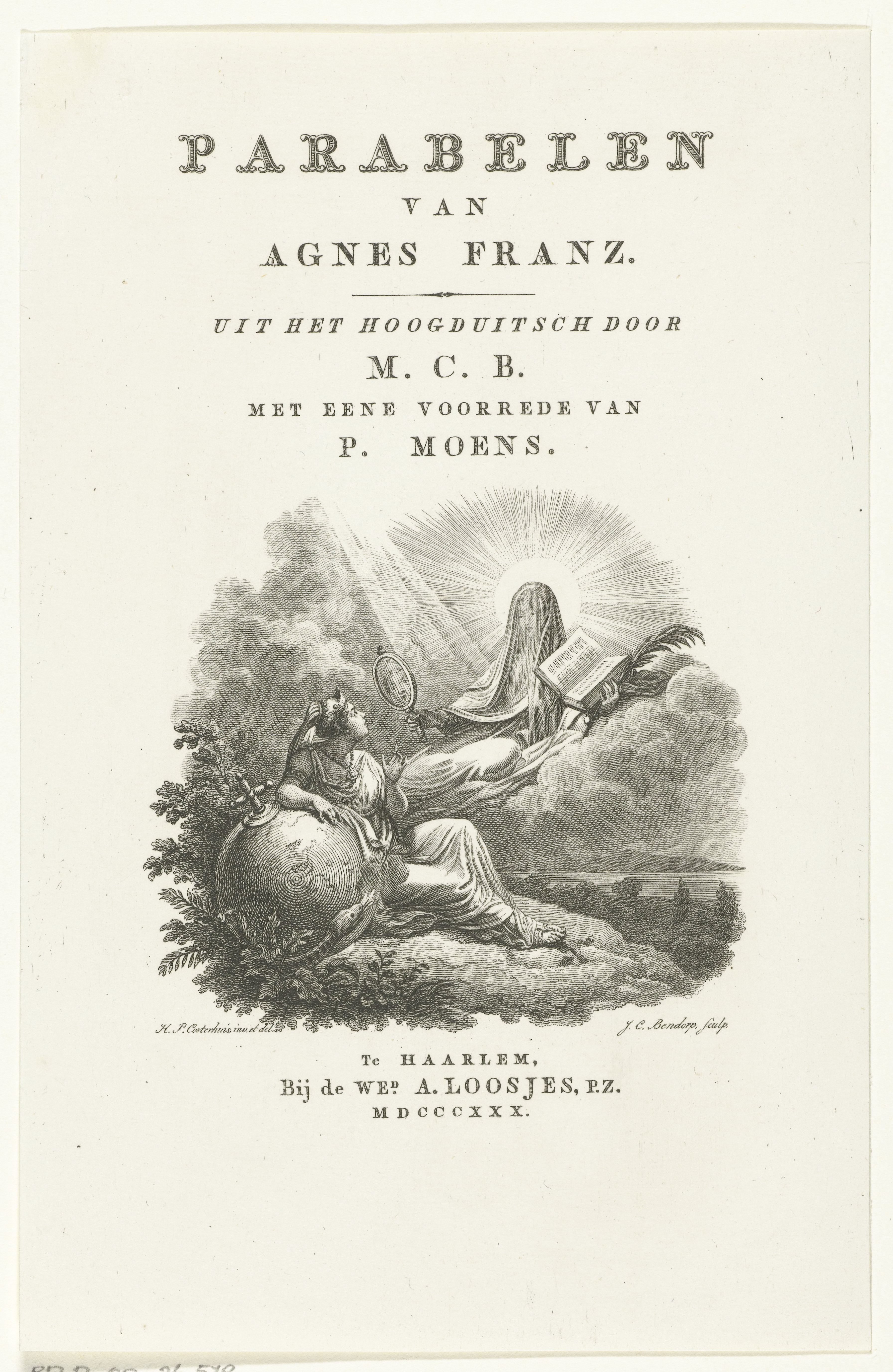 Titelpagina voor: Belinfante, Parabelen van Agnes Franz, 1830