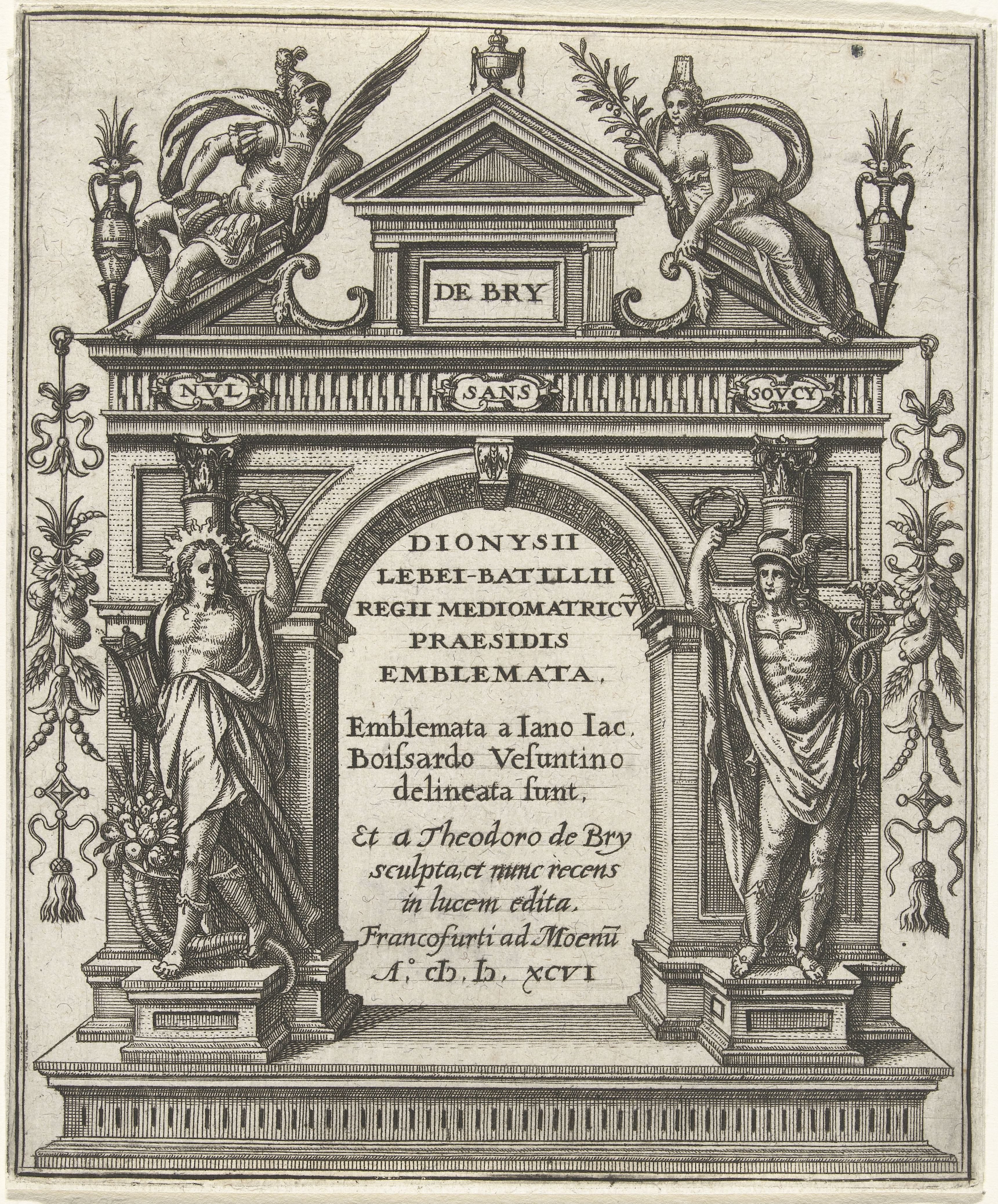 Portaal met Apollo en Mercurius