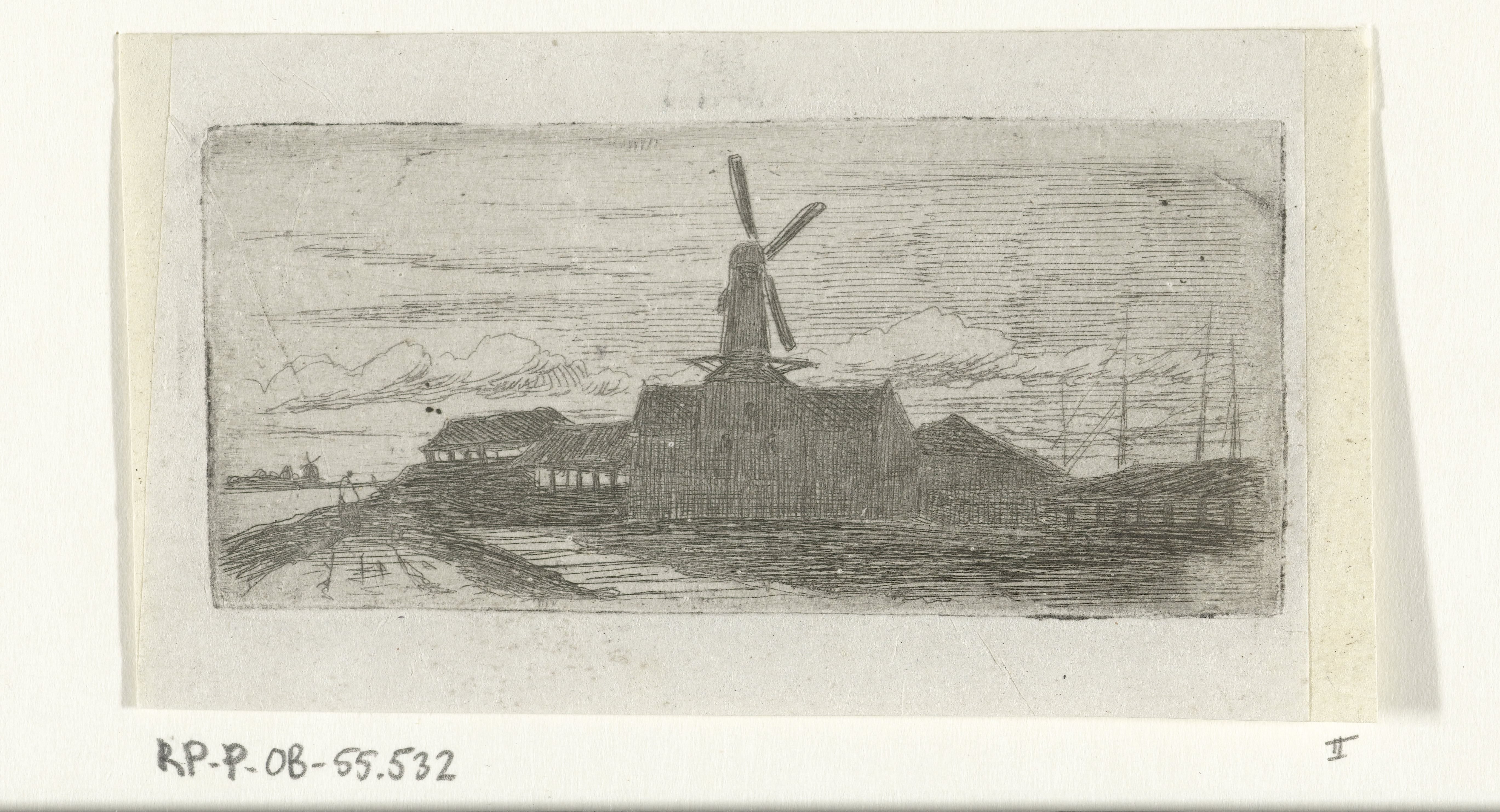 Complex met molen aan een rivier
