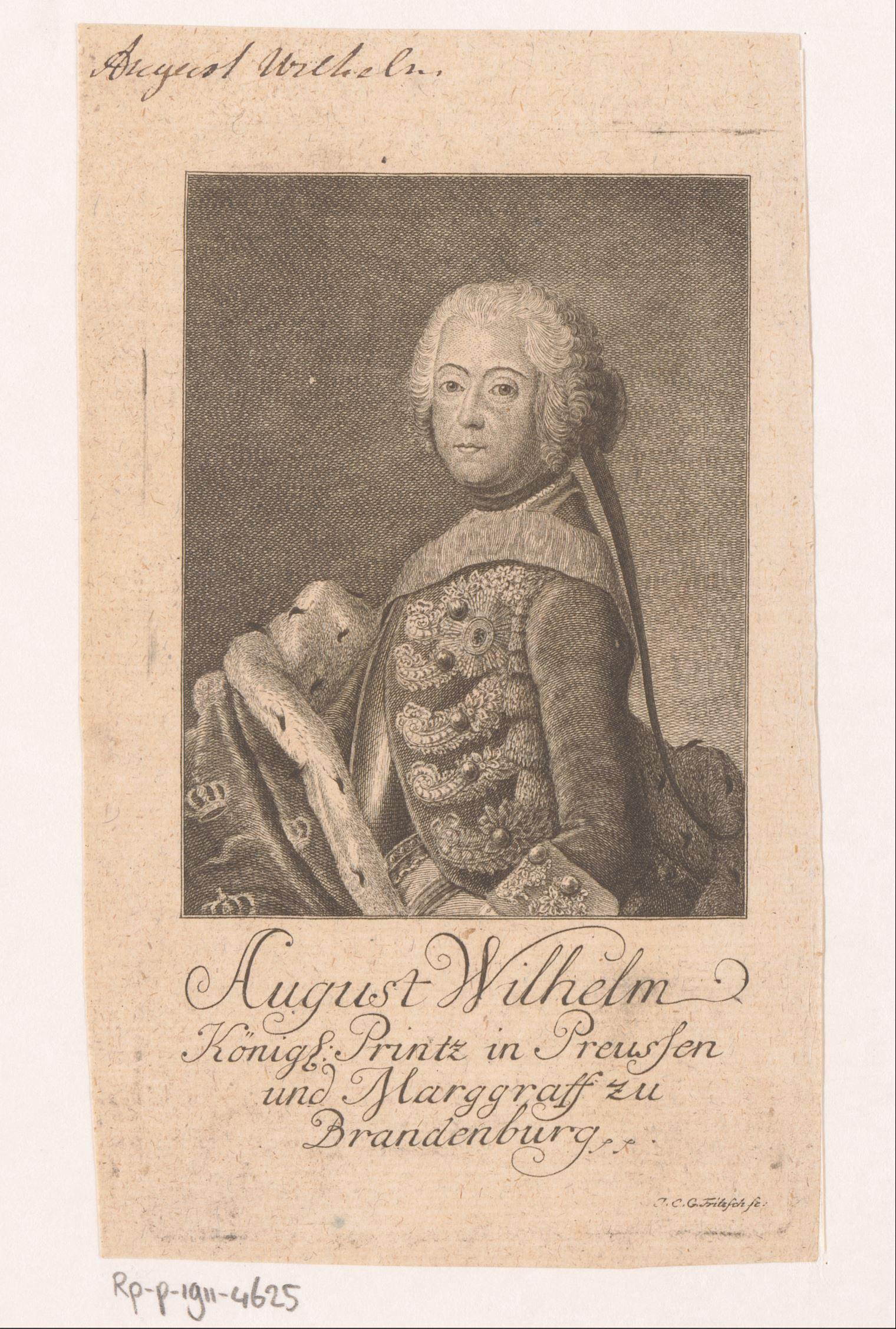 Portret van August Wilhelm van Pruisen