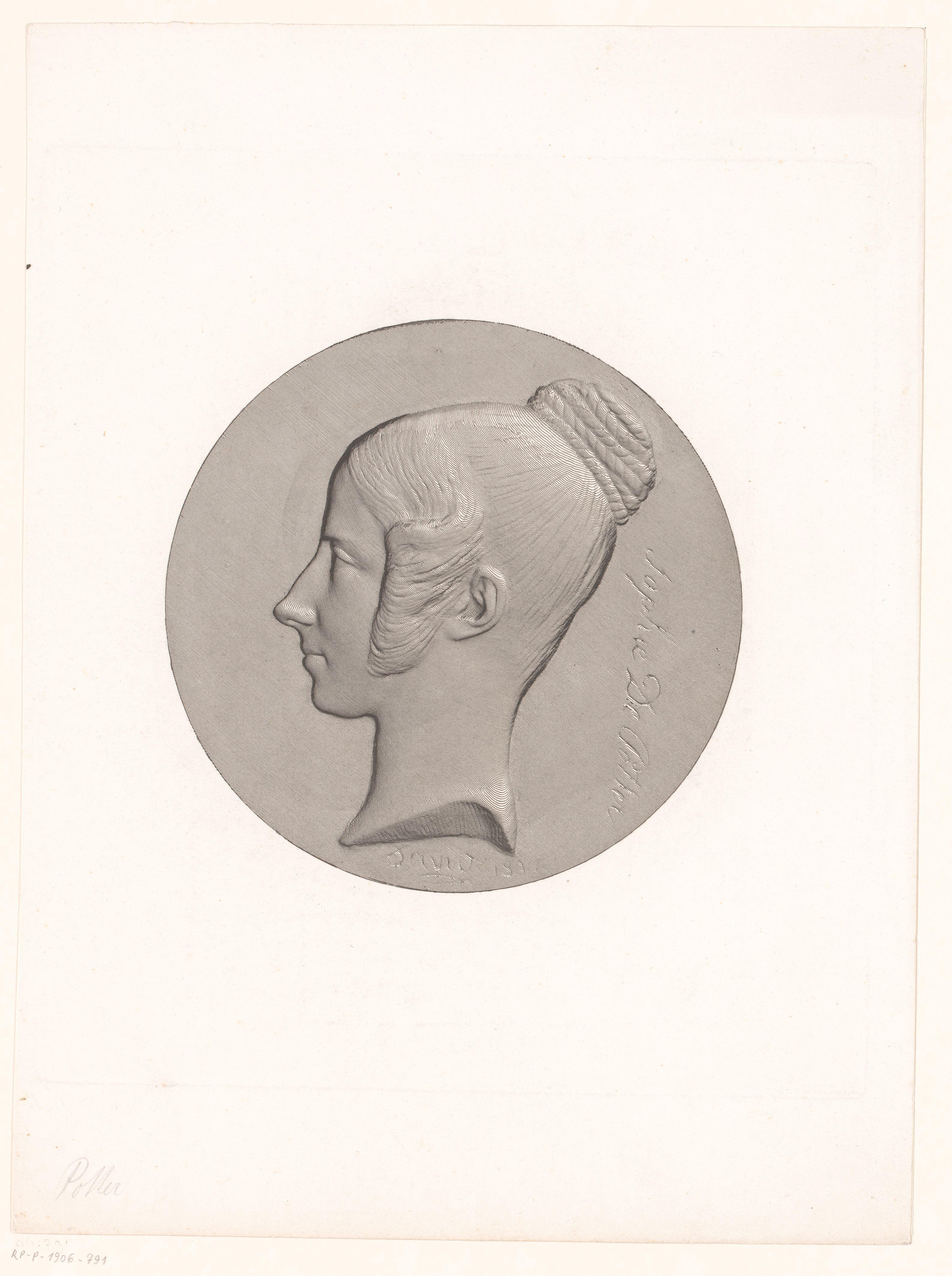 Medaille met portret van Sophie De Potter