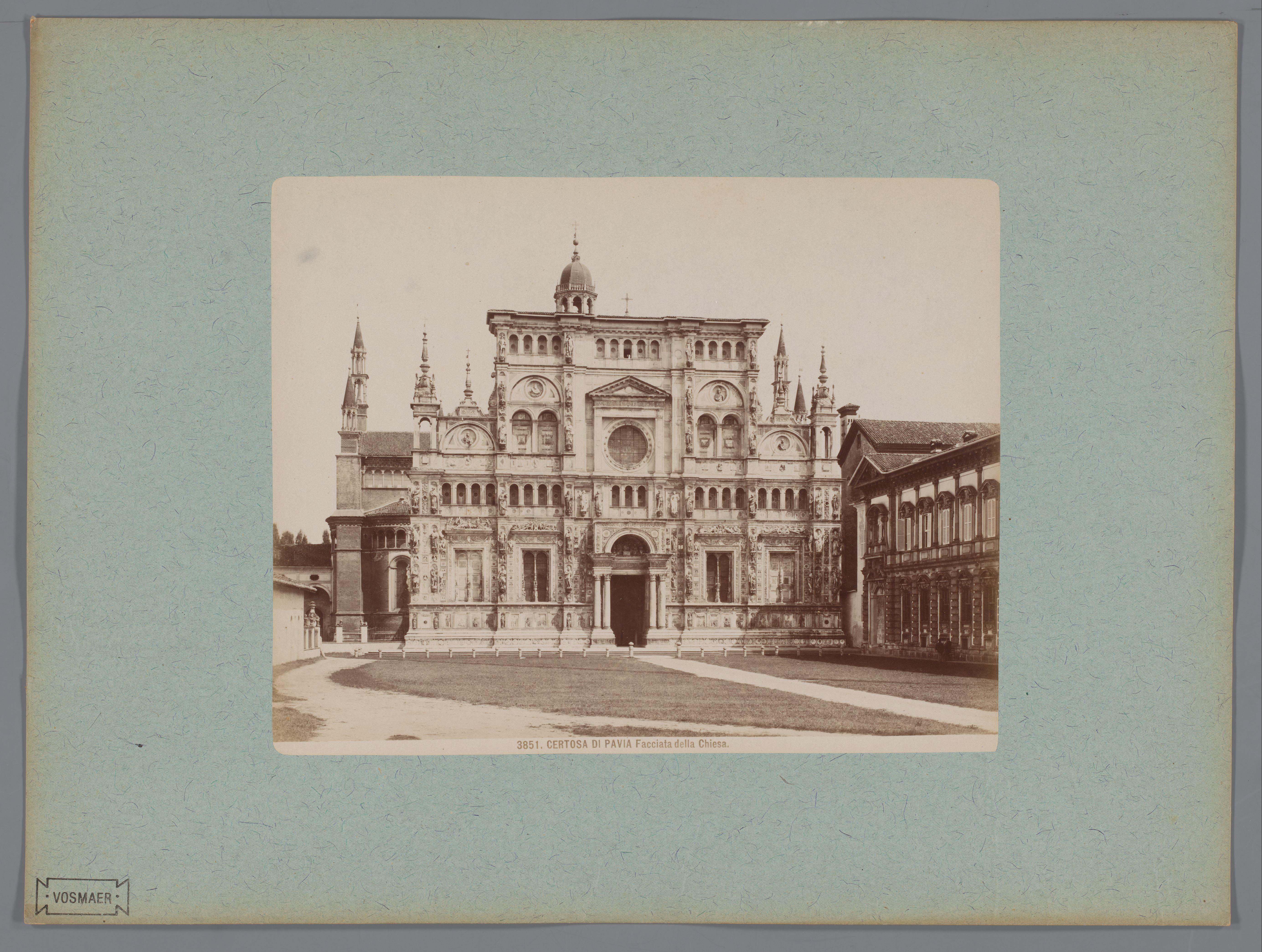 Façade van de Certosa di Pavia, Italië