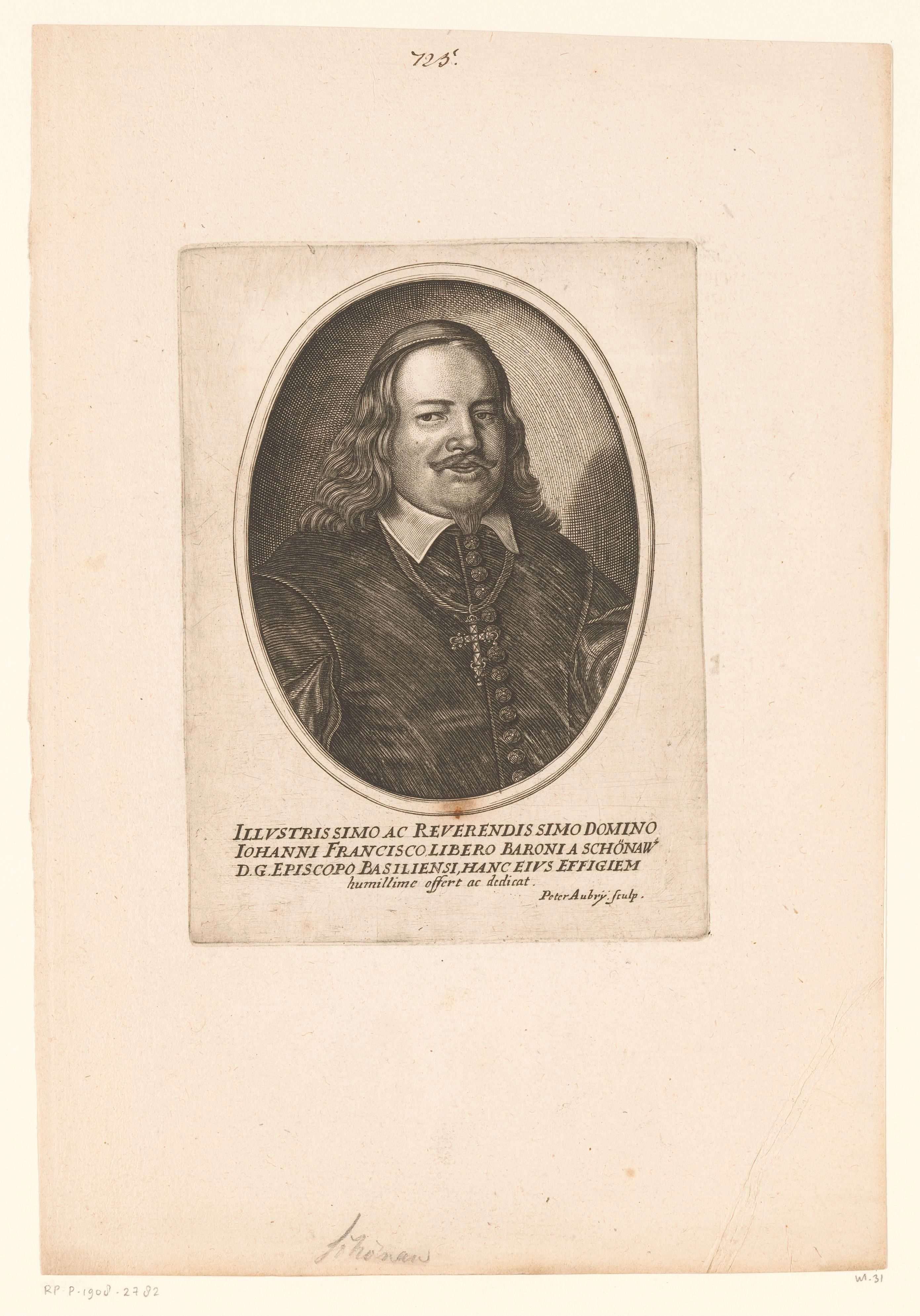 Portret van Johann Franz von Schönau, vorst-bisschop van Bazel