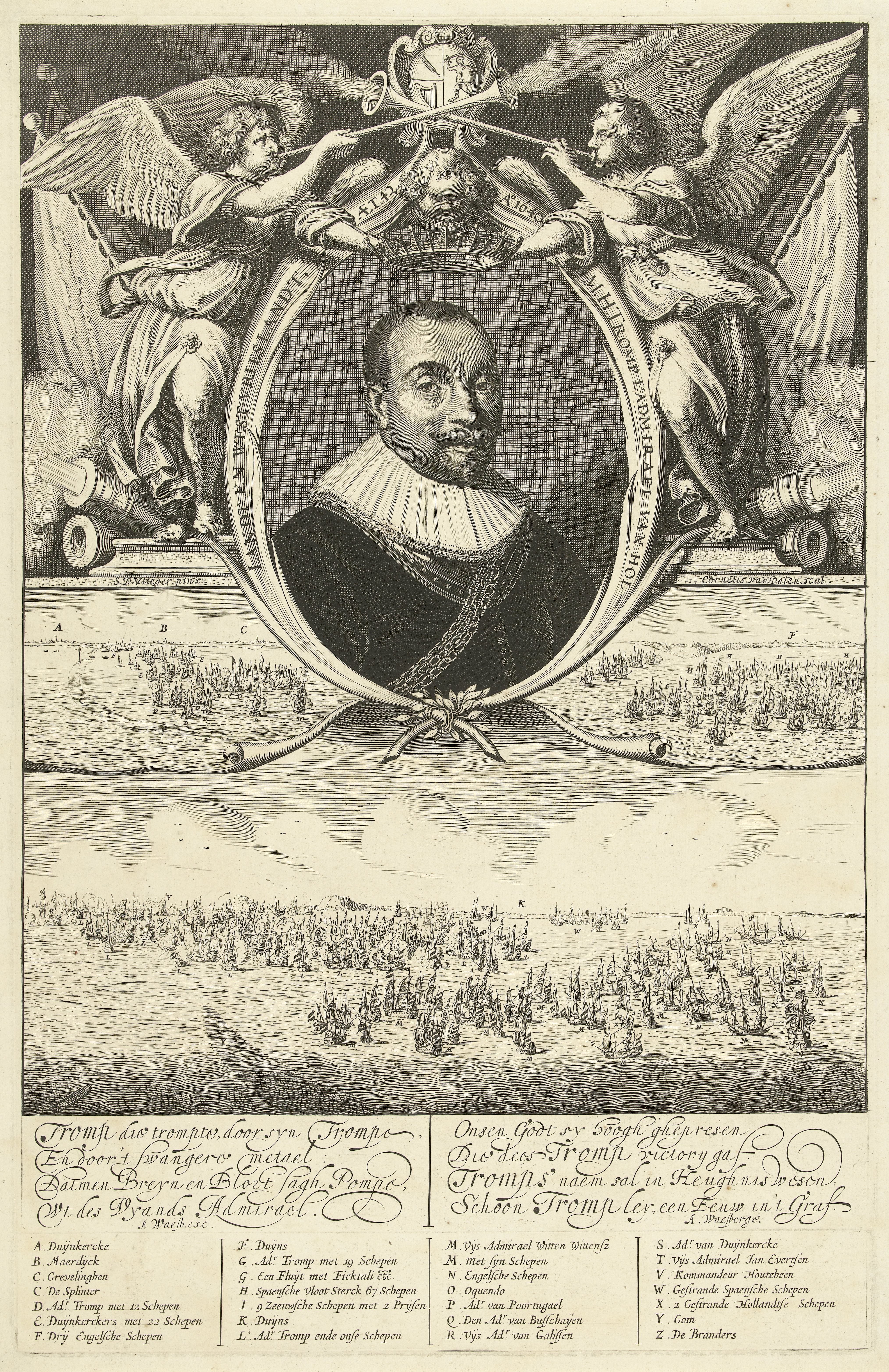 Portret van admiraal Maarten Harpertszoon Tromp op 42-jarige leeftijd