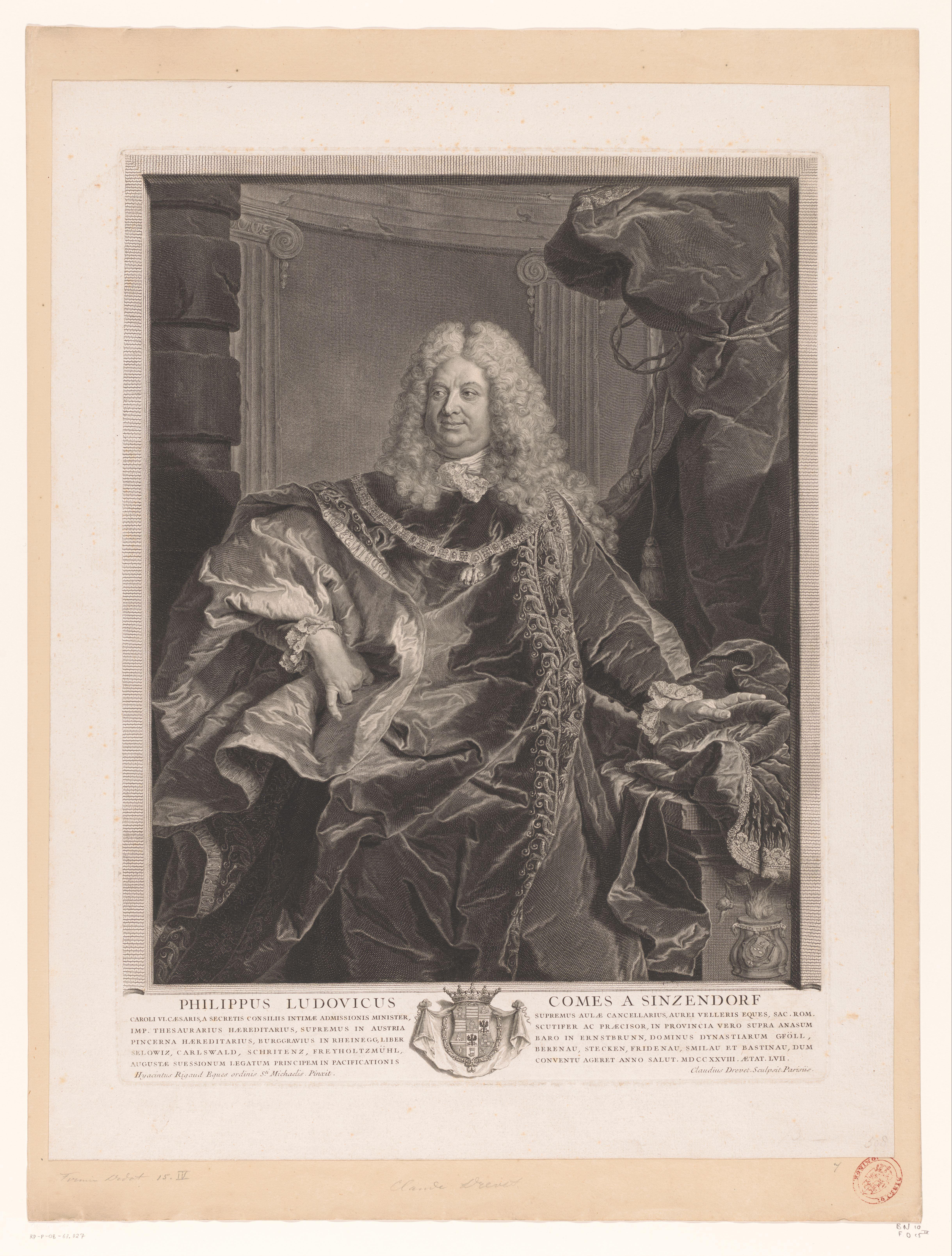 Portret van Philipp Ludwig Wenzel von Sinzendorf