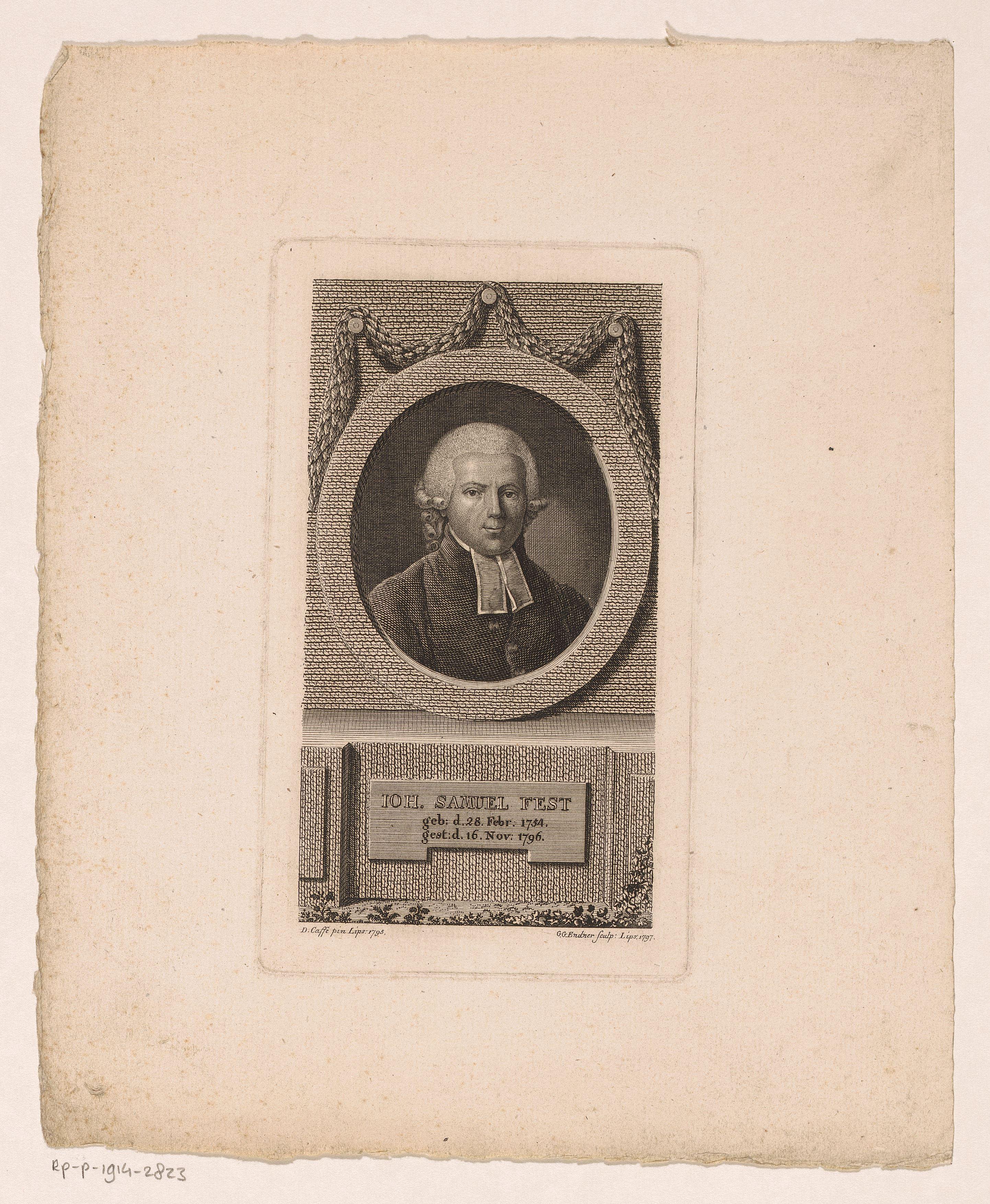 Portret van Johann Samuel Fest
