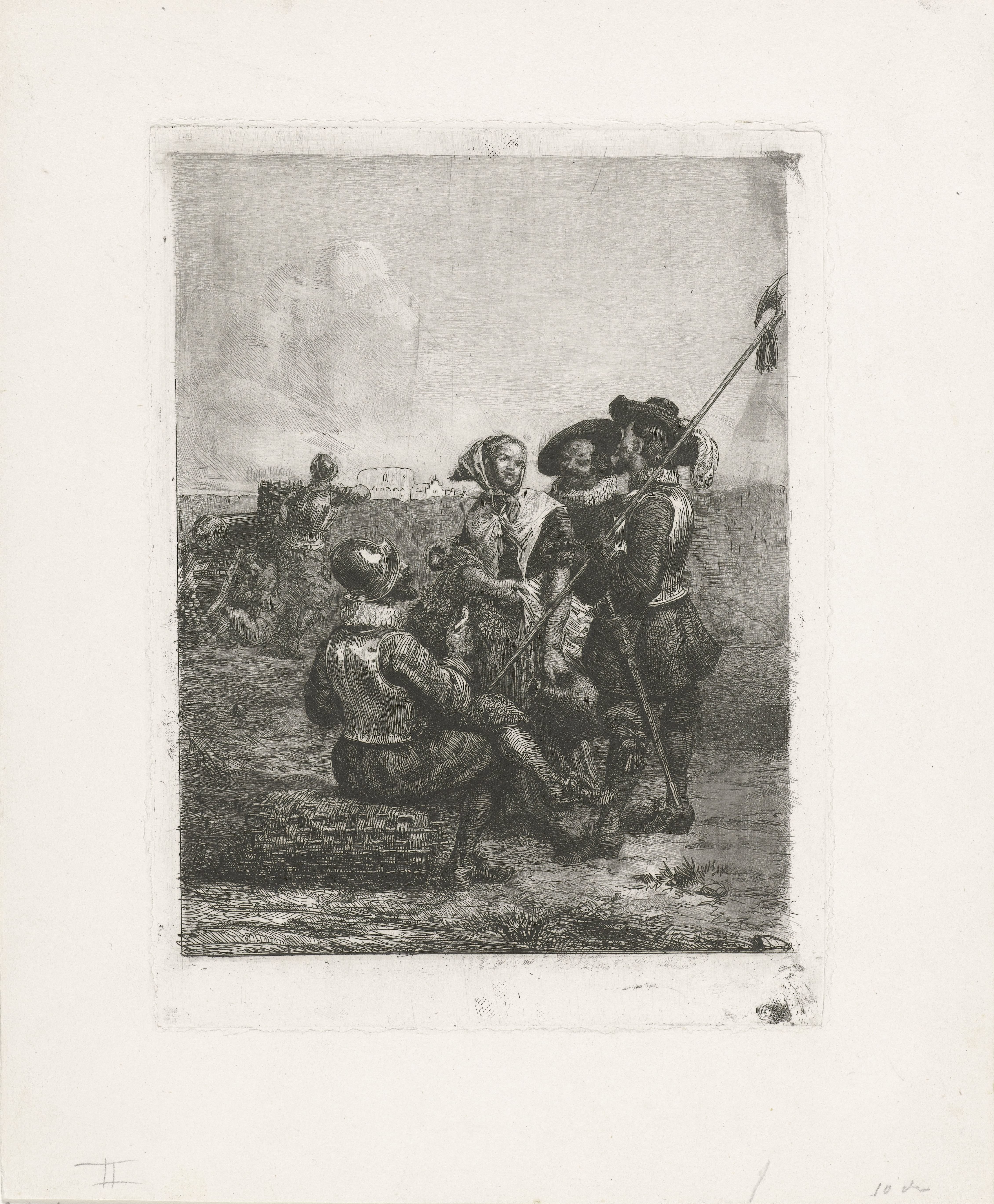 Soldaten met een jong meisje