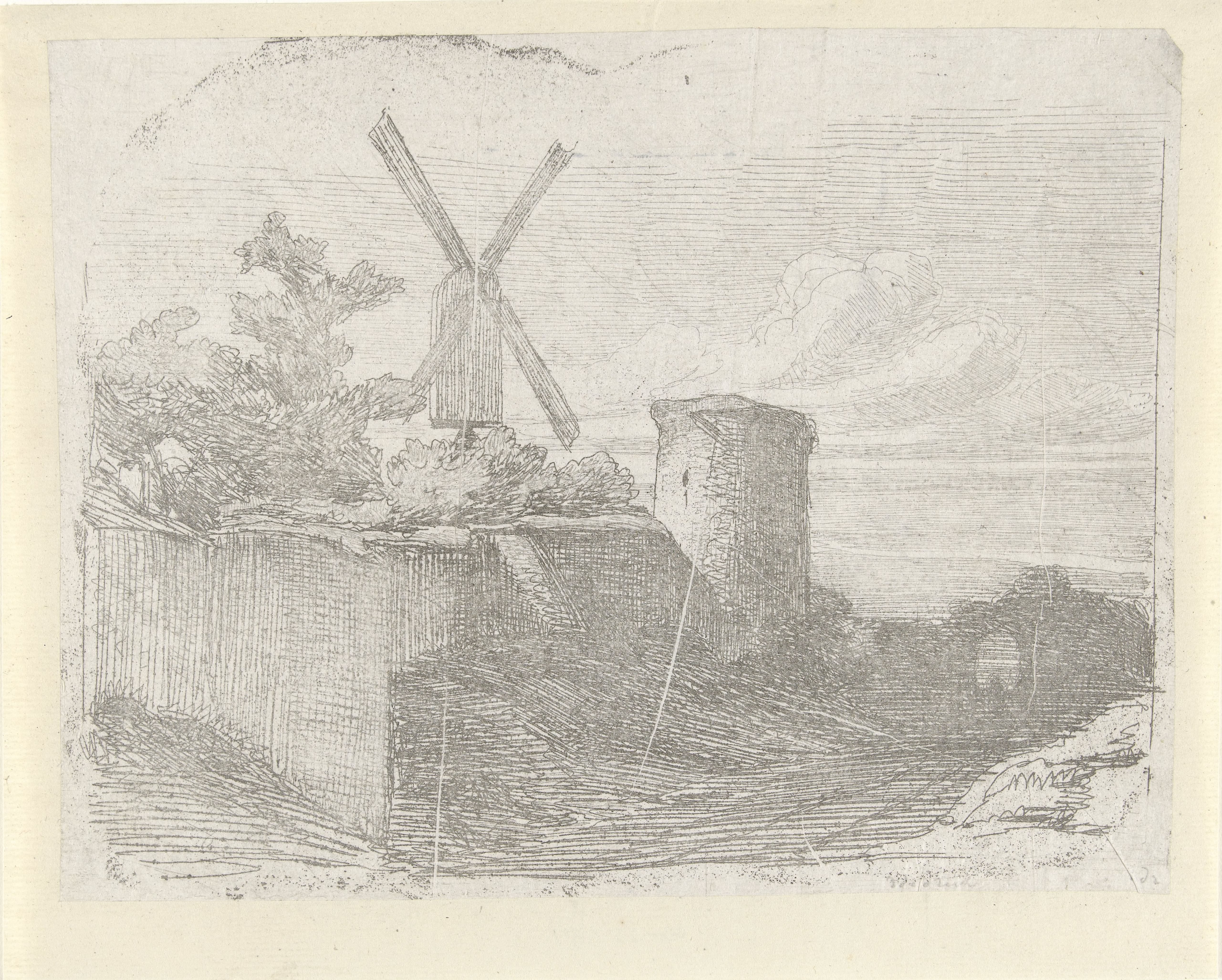 Ruïne met molen